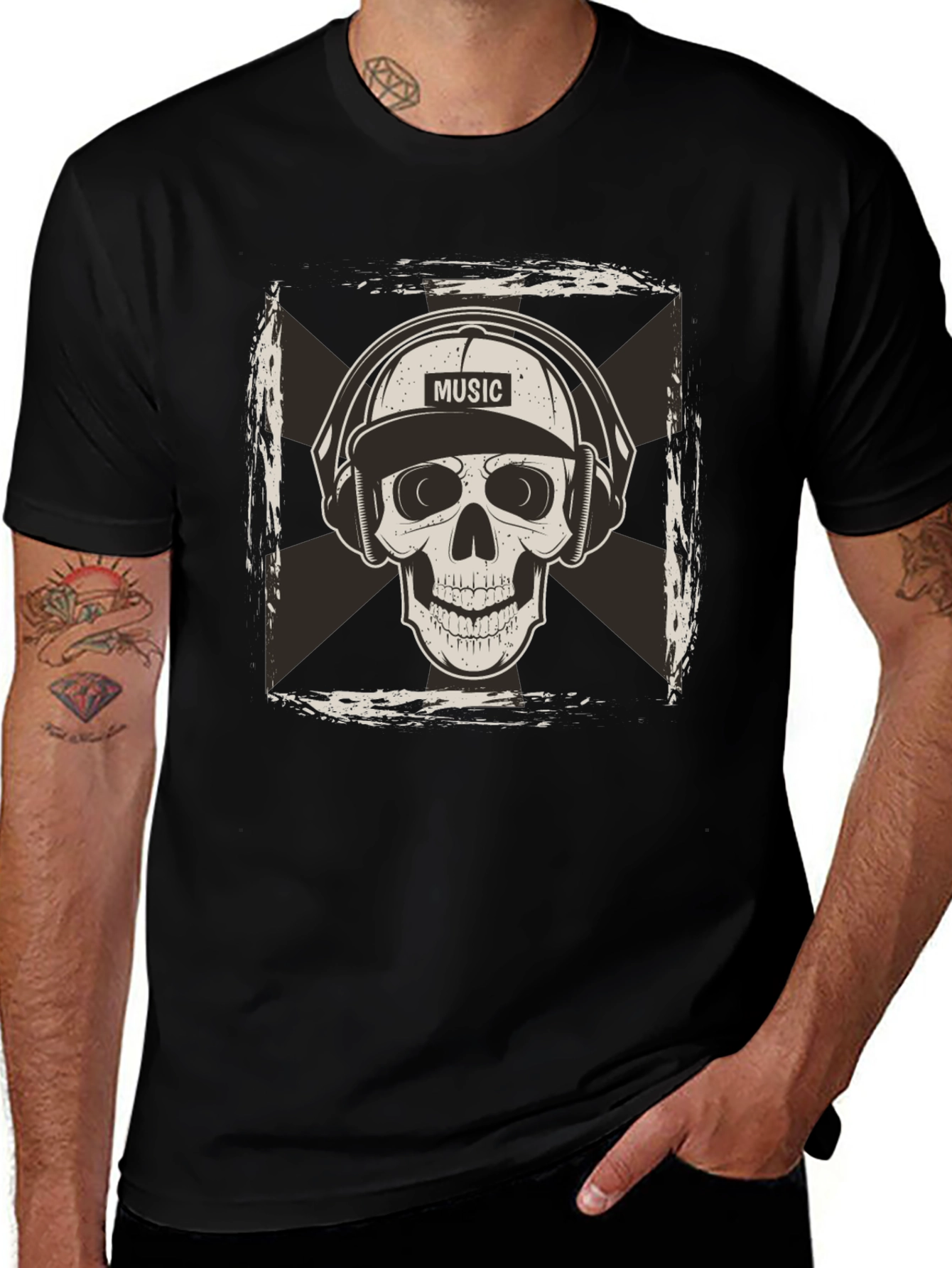 Variant 14 of Music Skull Graphic Tee