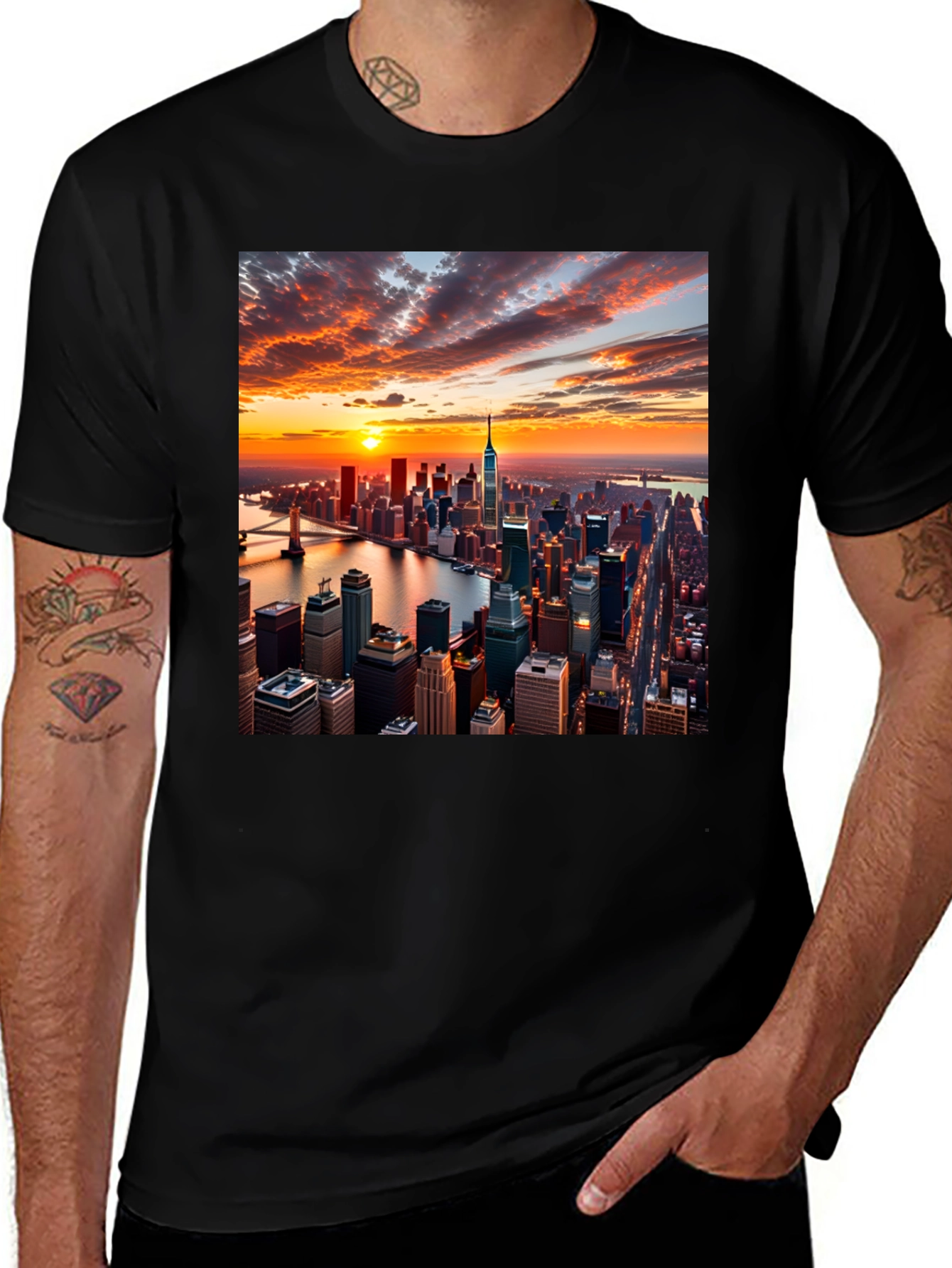 Variant 18 of New York Sunset Graphic Tee - Urban Style