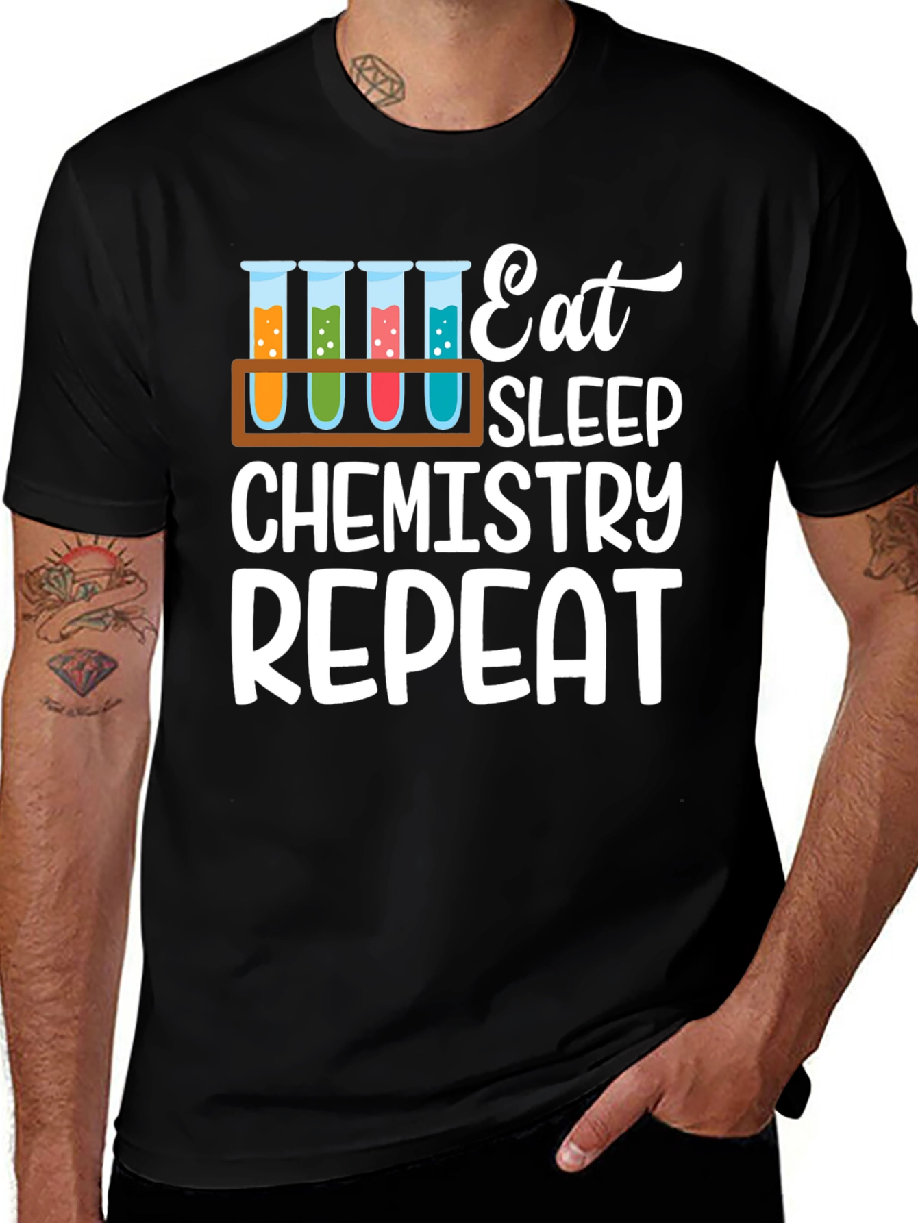 Variant 13 of Eat Sleep Chemistry Repeat Graphic T-Shirt