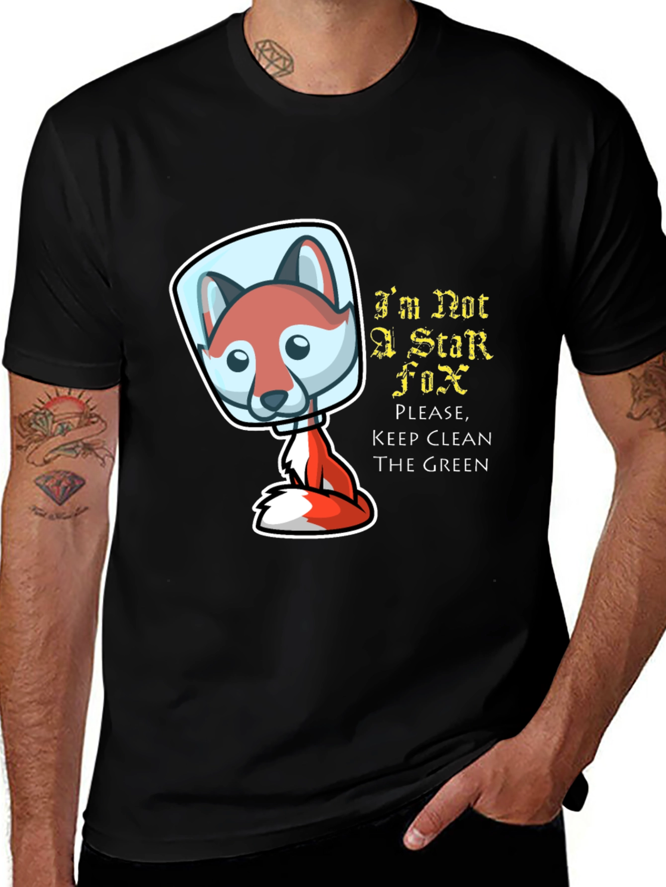 Black I'm Not A Star Fox T-Shirt main image