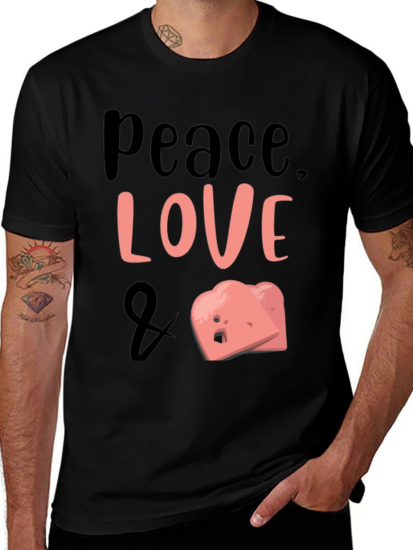 Peace Love & Toast T-Shirt Funny Graphic Tee
