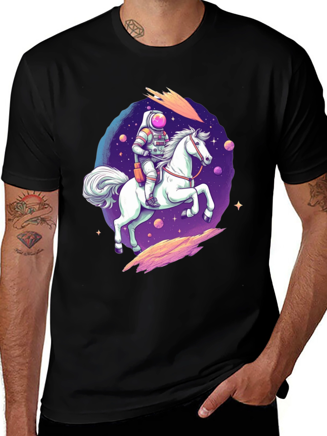 Variant 5 of Astronaut Horse Rider Graphic T-Shirt