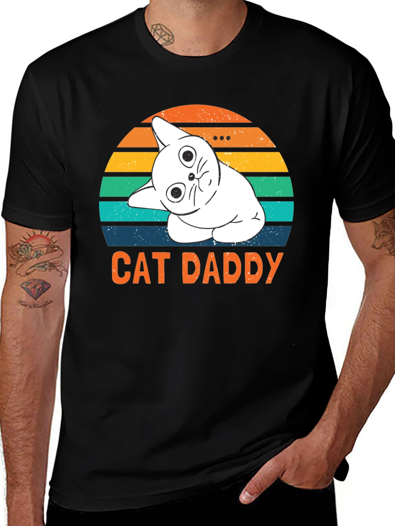 Variant 8 of Cat Daddy Graphic Tee - Retro Style