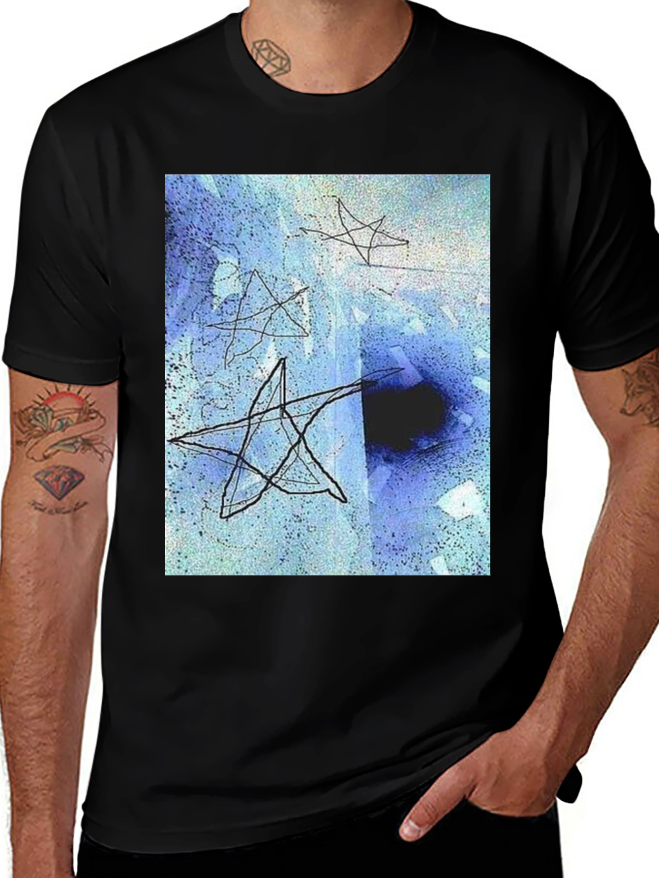 Variant 6 of Abstract Starry Sky Graphic Tee - Unique Design