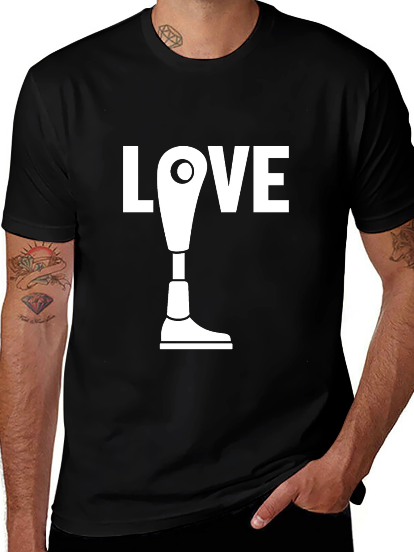 Love Amputee Graphic Tee - Black T-Shirt