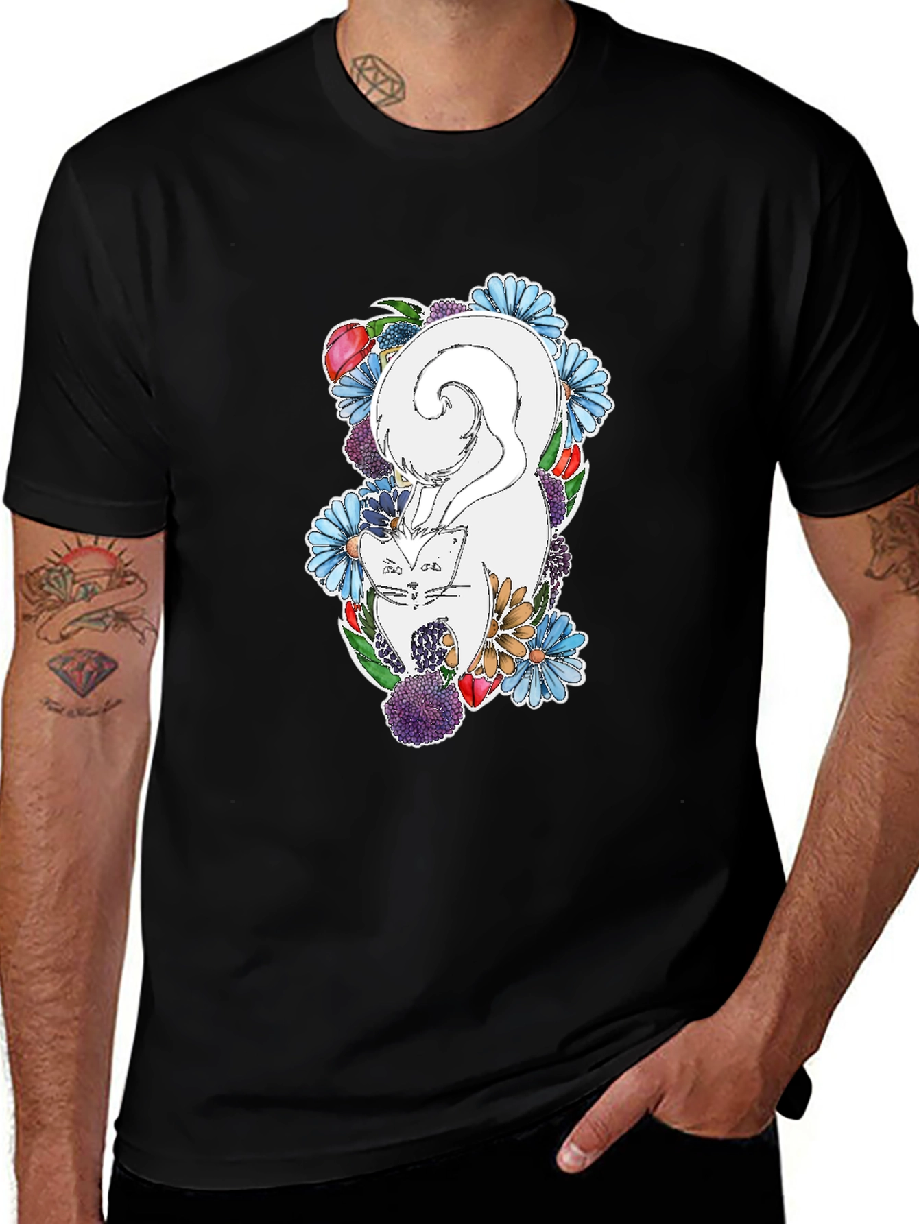 Variant 20 of Floral Fox Graphic T-Shirt - Unique Design, Soft Cotton