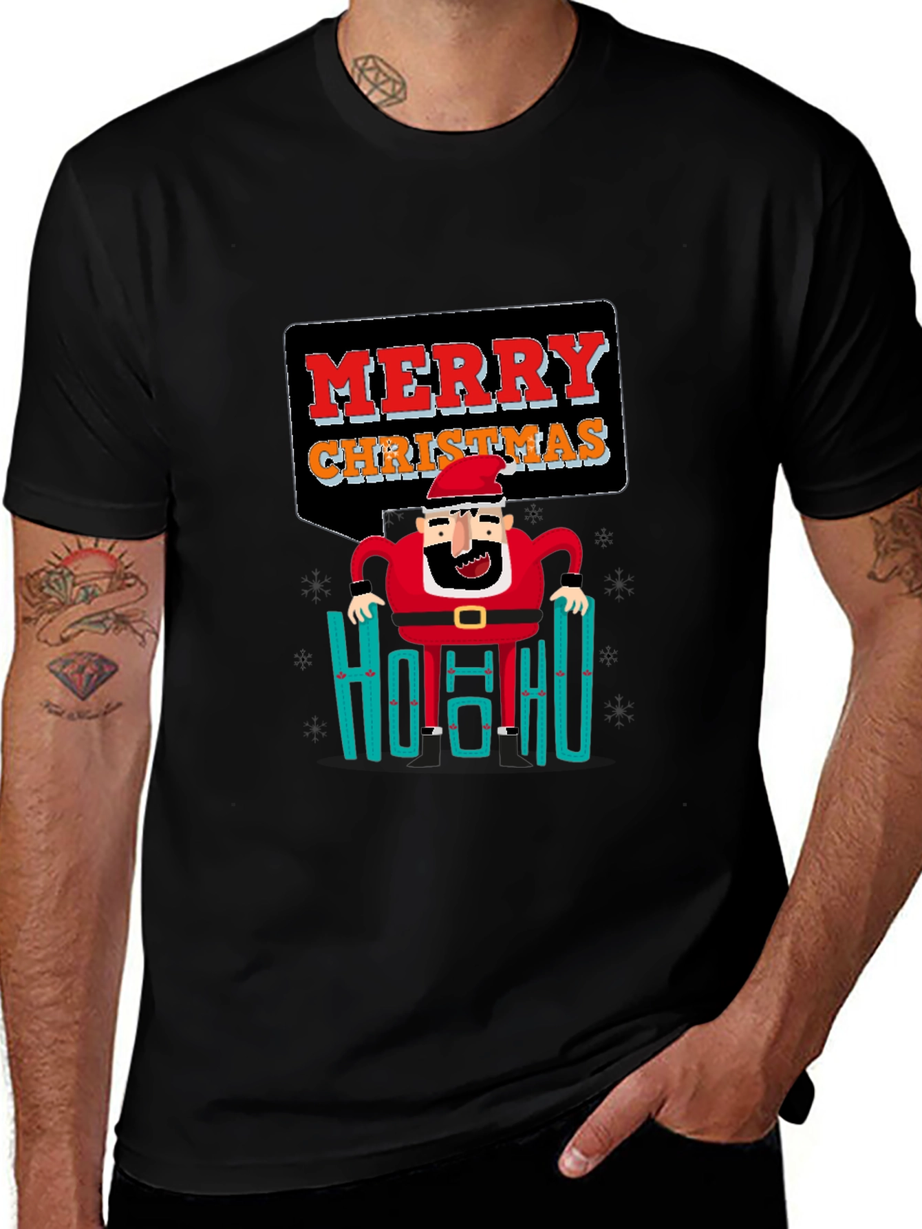 Merry Christmas Santa Graphic T-Shirt