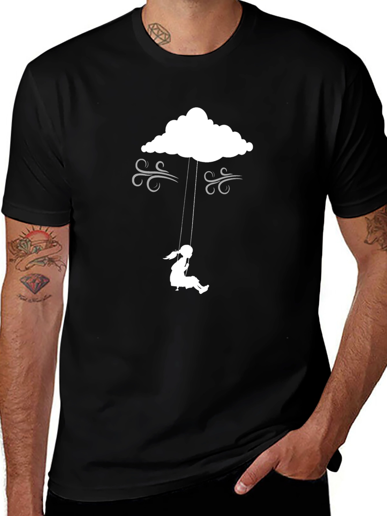 Variant 13 of Cloud Swing T-Shirt - Whimsical Graphic Tee