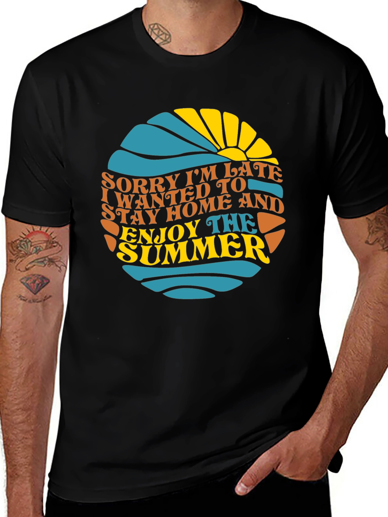 Variant 30 of Sorry I'm Late Summer T-Shirt