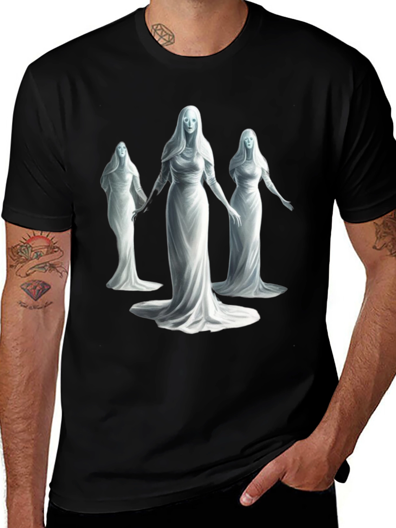 Variant 12 of Ethereal Goddess T-Shirt - Black Graphic Tee