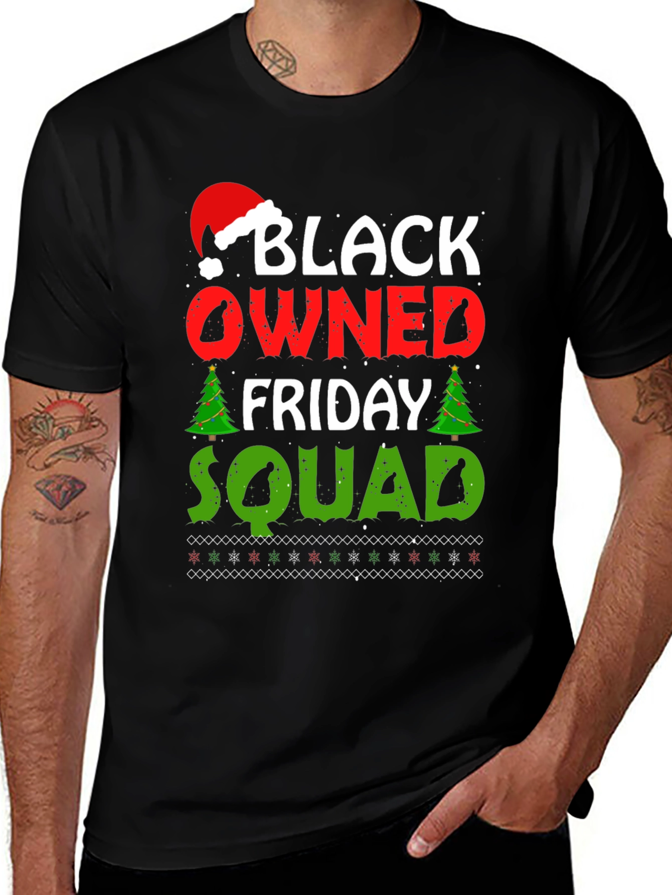 Black Owned Friday Squad Christmas T-Shirt