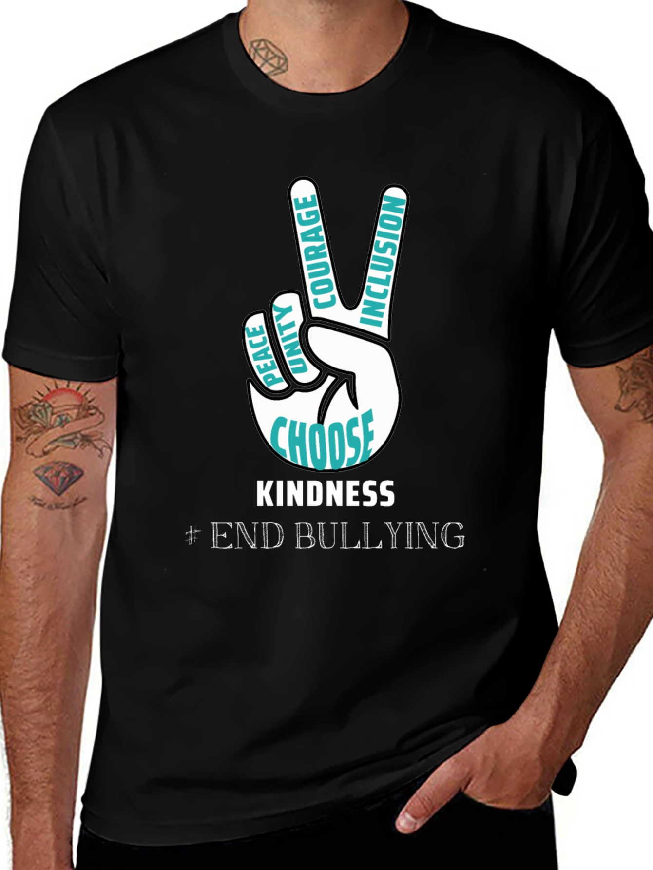 Variant 7 of Peace Kindness End Bullying T-Shirt
