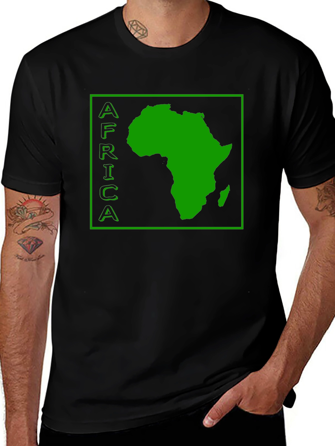 Africa Map Graphic Tee - Black
