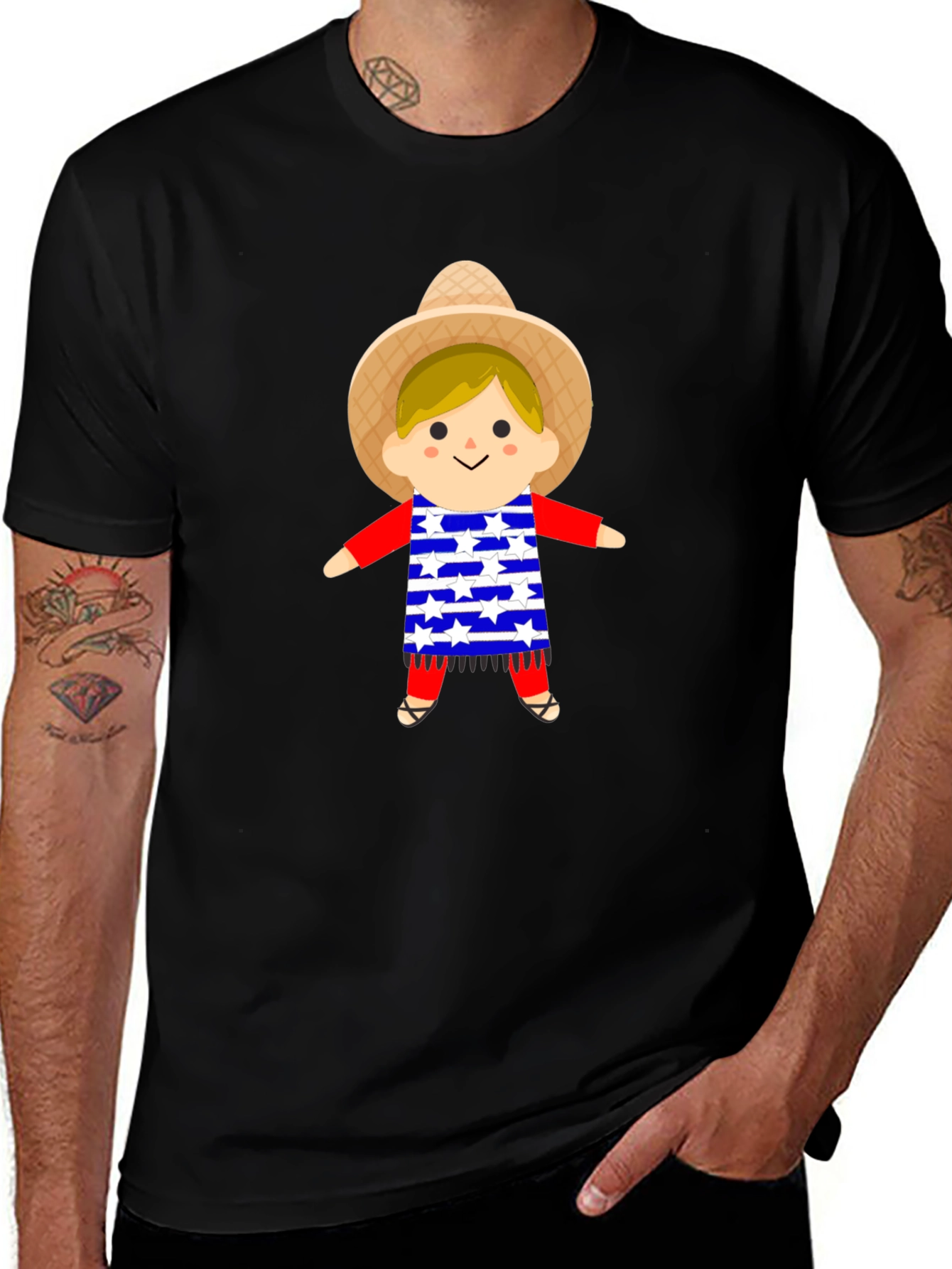 Variant 5 of Festive USA Star Doll Graphic Tee