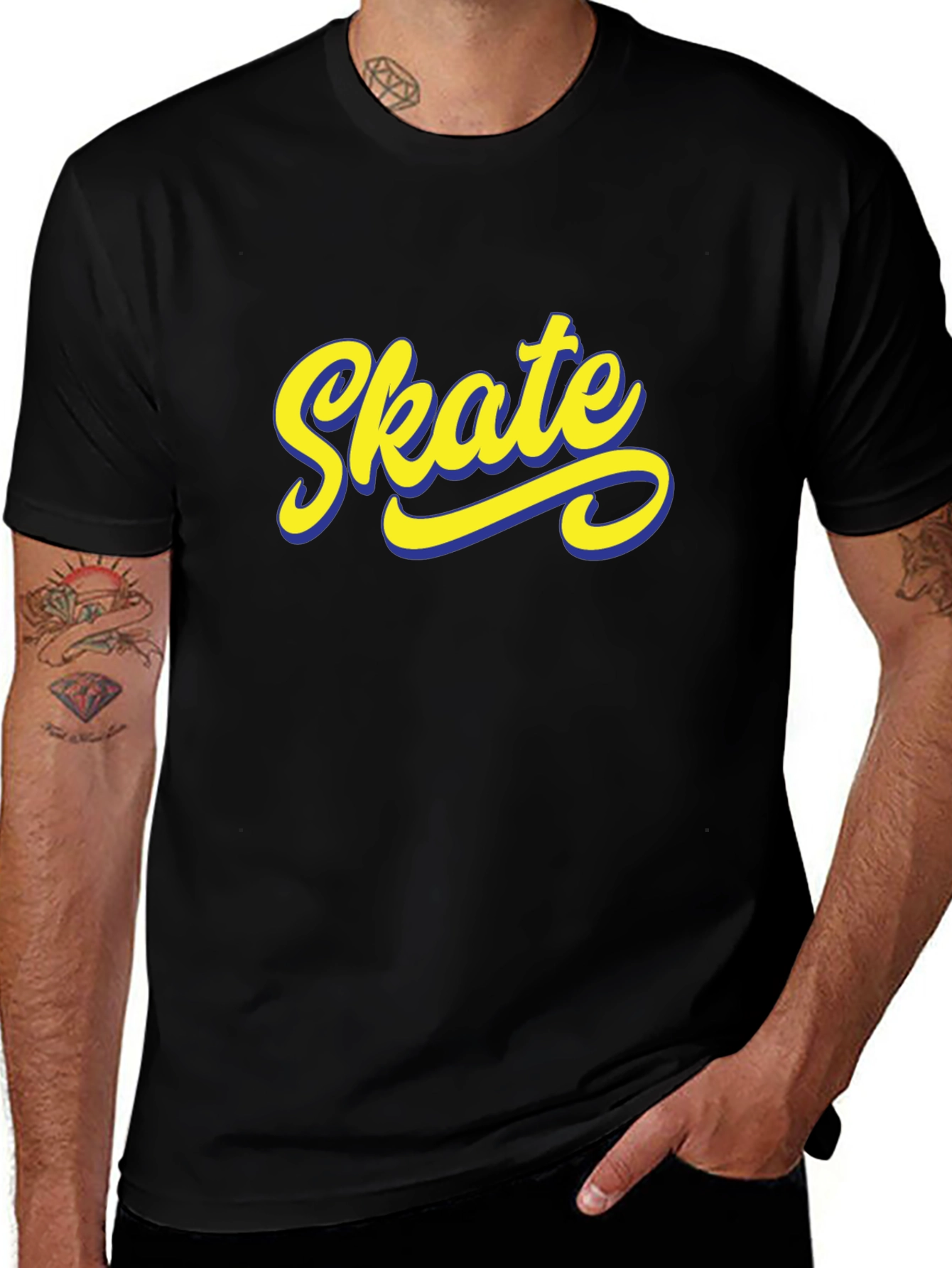 Variant 27 of Skate T-Shirt - Retro Style Black Tee