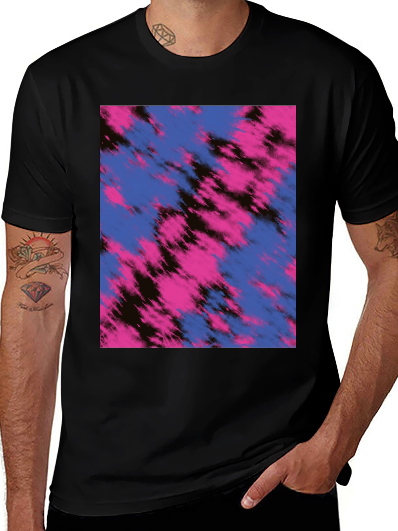 Variant 9 of Abstract Tie-Dye Print Crew Neck T-Shirt