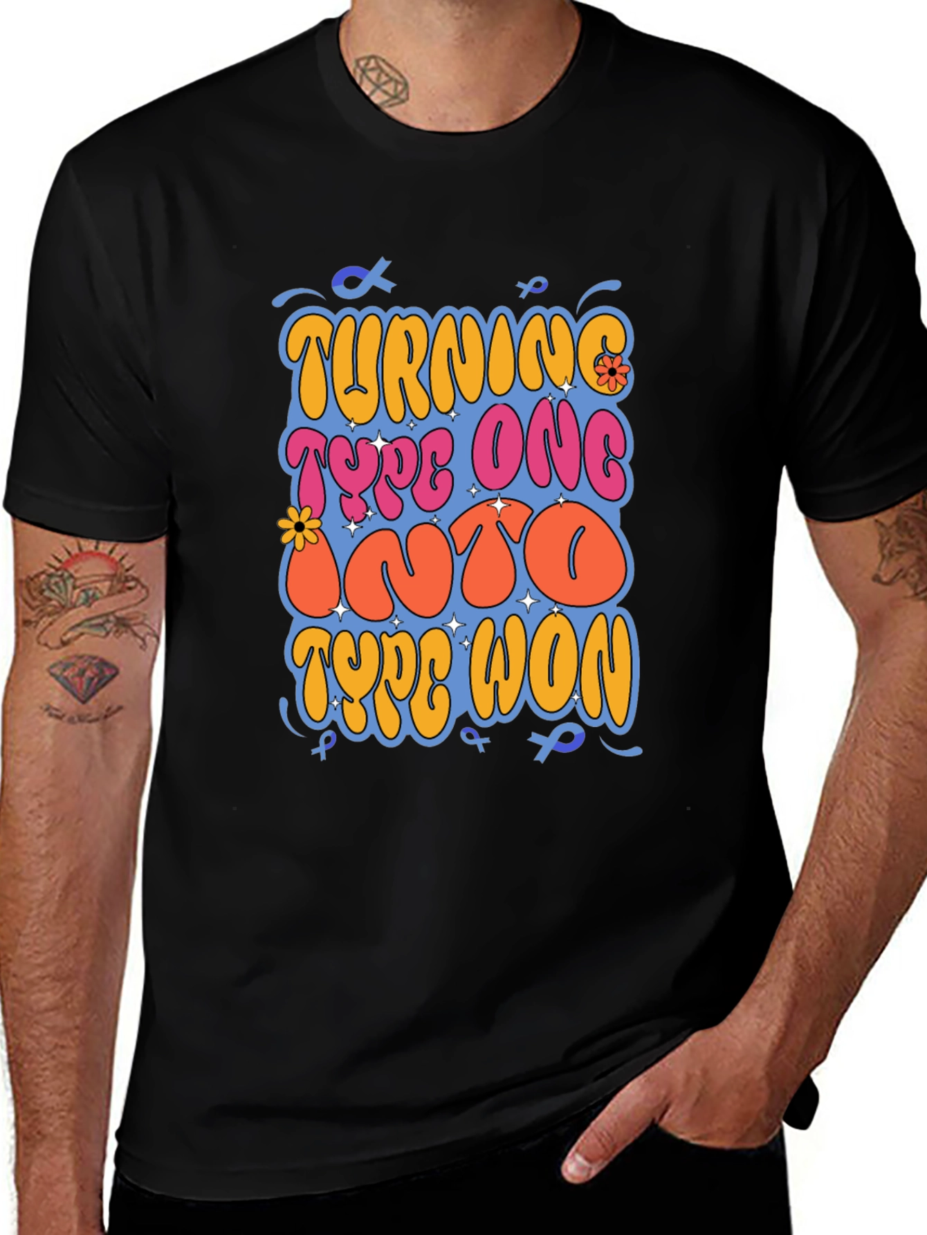 Variant 16 of Turning Type One Into Type Won Black T-Shirt
