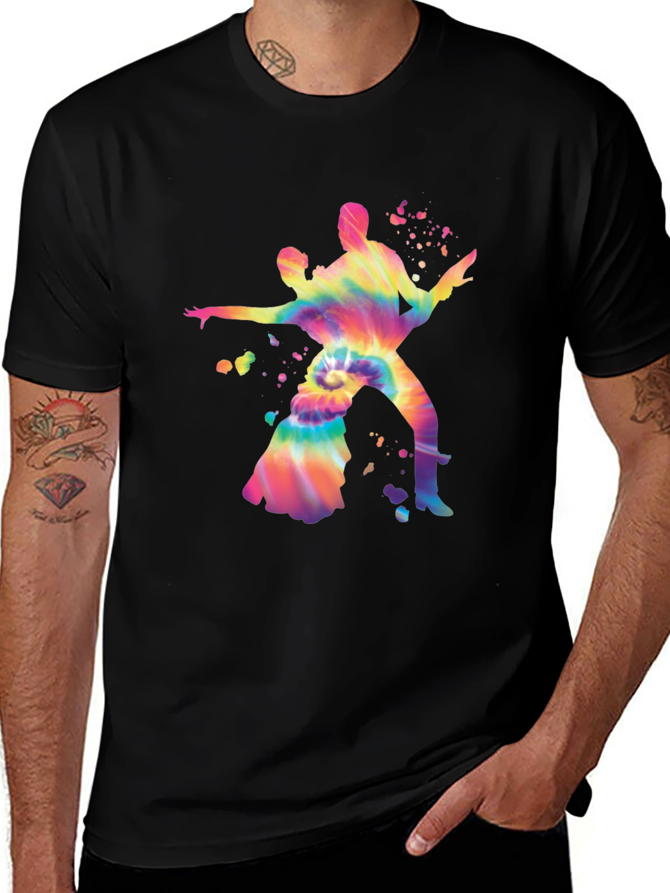 Variant 14 of Dancing Couple Tie-Dye Graphic Tee