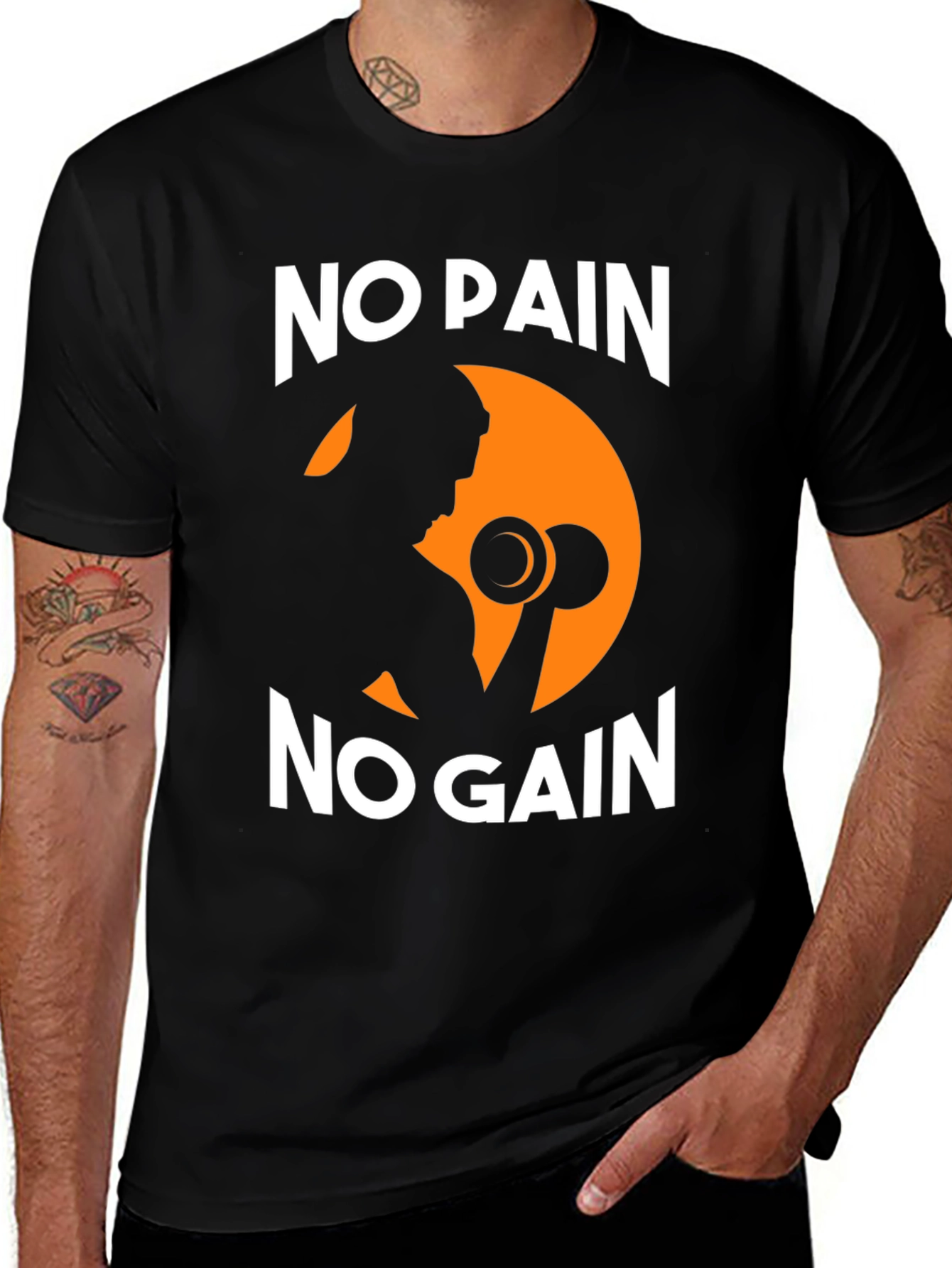 Variant 4 of No Pain No Gain Graphic Tee - Fitness Motivation Shirt