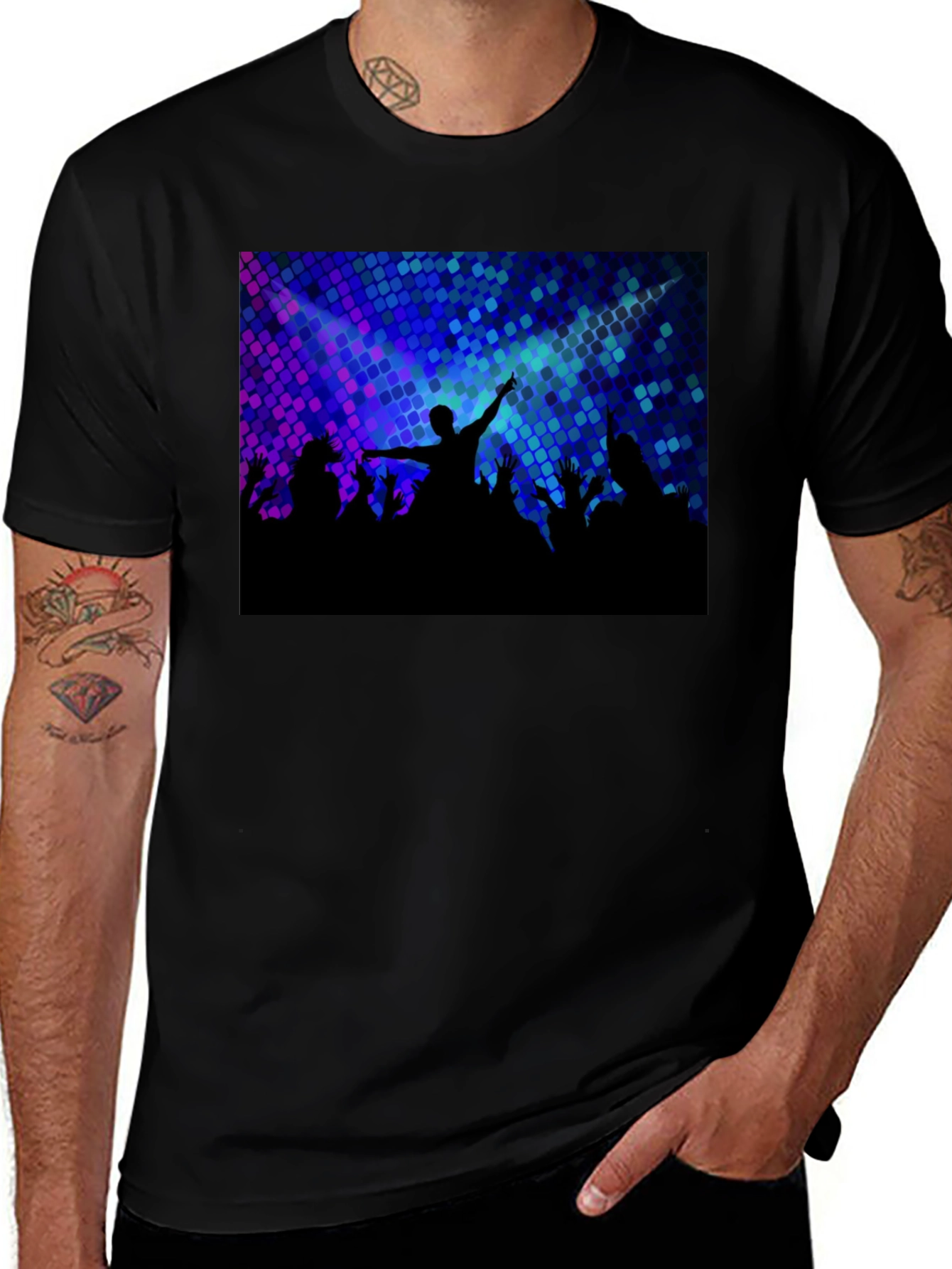 Variant 25 of Concert Crowd Graphic Tee - Black