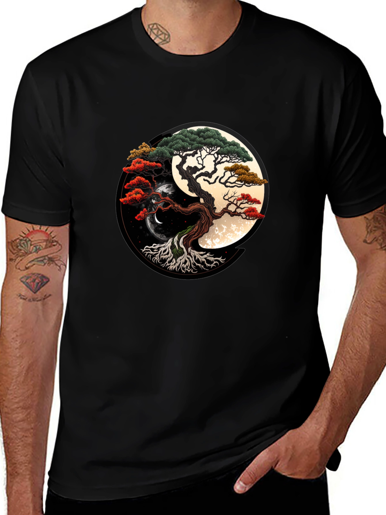Variant 27 of Yin Yang Bonsai Tree Graphic Tee