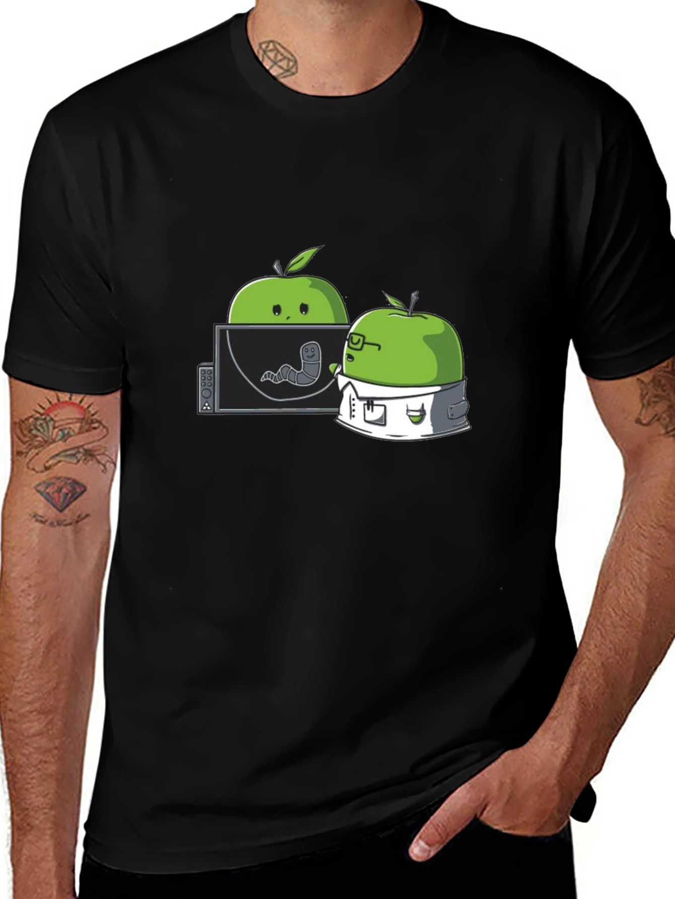 Apple Worm Lab T-Shirt - Funny Science Tee