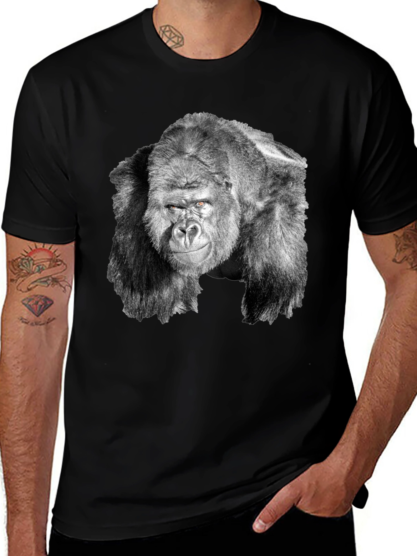 Variant 28 of Gorilla Graphic Tee - Cool Black T-Shirt for Men