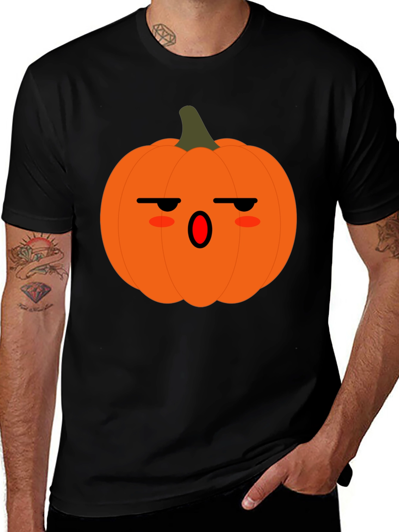 Variant 20 of Spooky Pumpkin Face Black T-Shirt