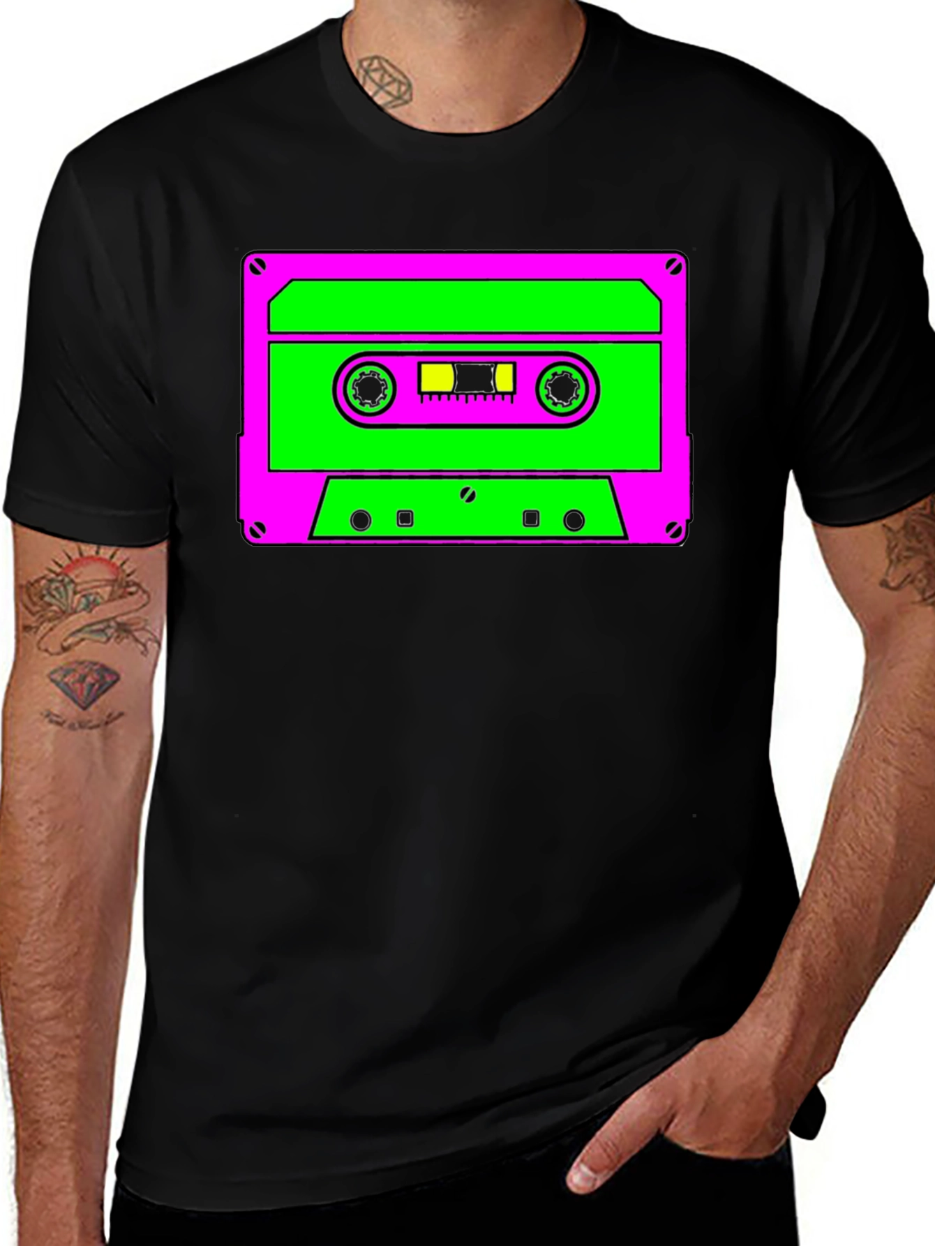 Variant 29 of Retro Cassette Graphic Tee - Black Cotton