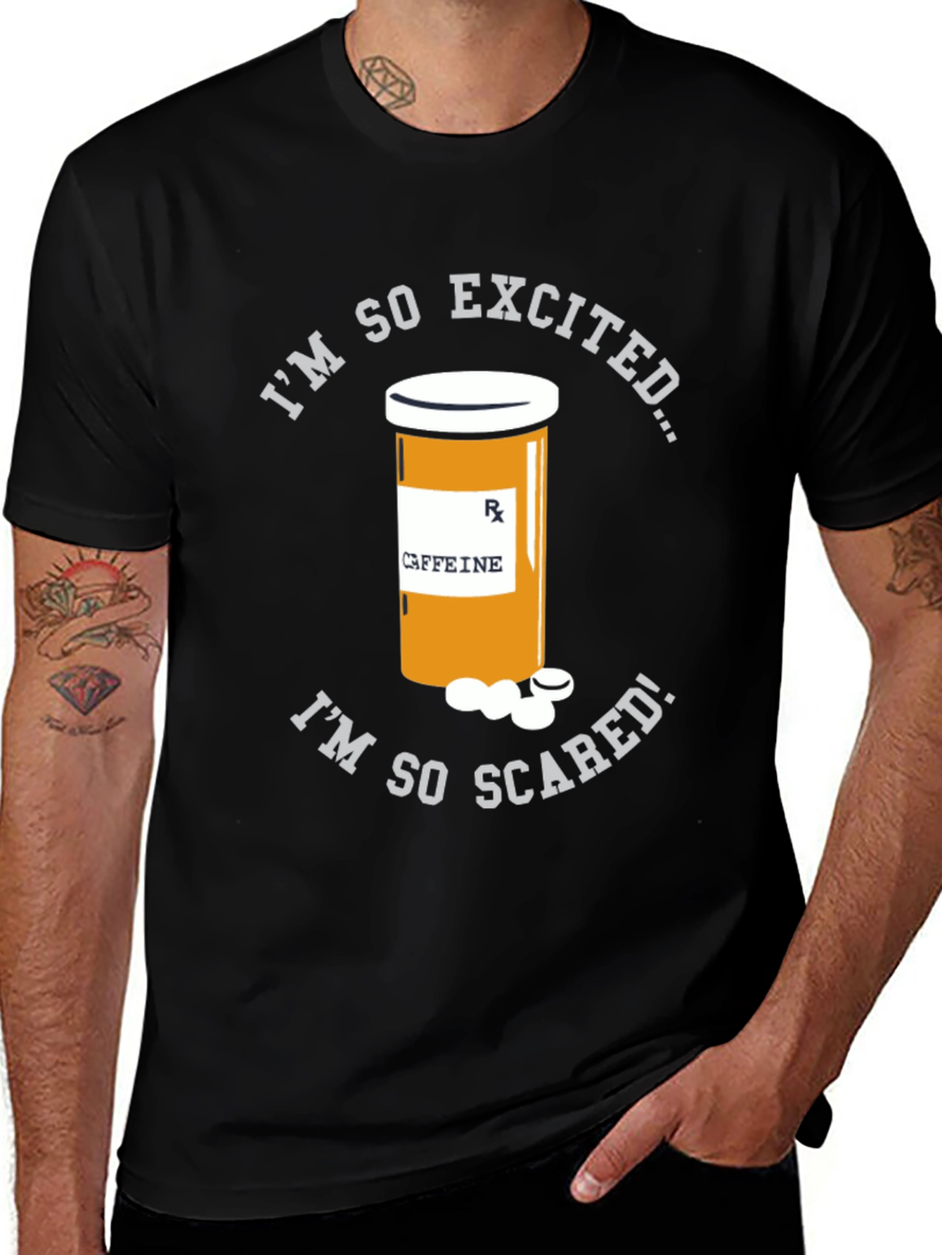 Variant 13 of Caffeine Pill Bottle T-Shirt - Funny & Unique Design
