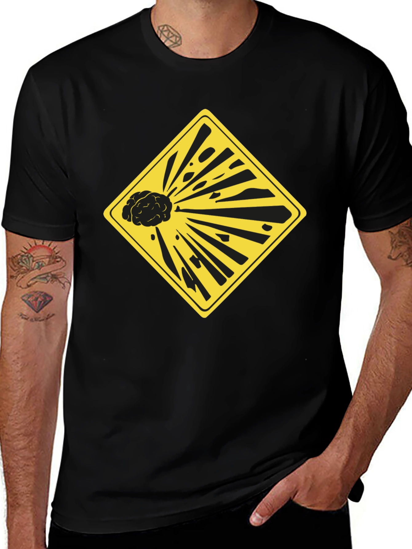 Variant 14 of Exploding Brain Graphic Tee - Black Unisex T-Shirt