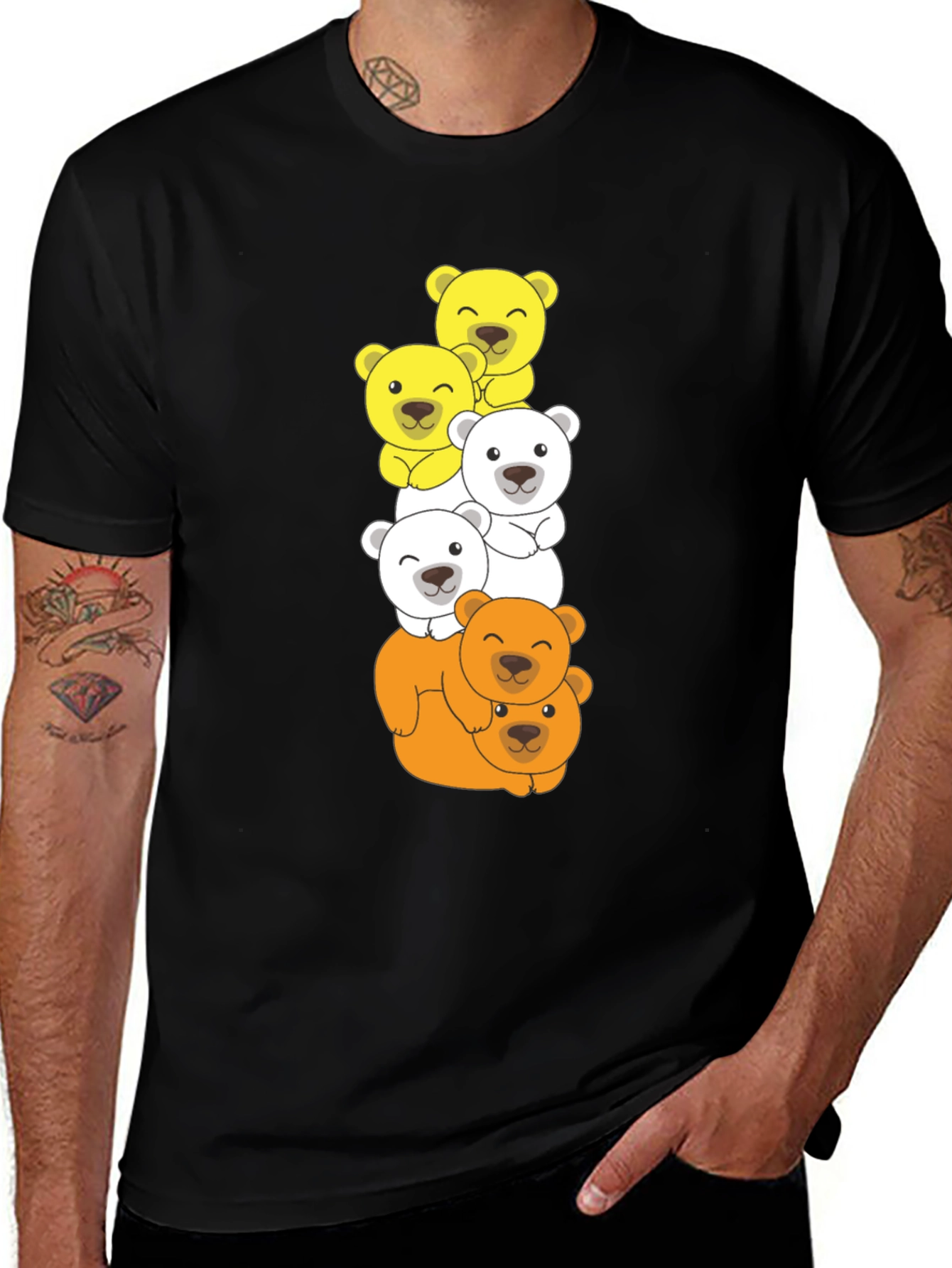 Variant 21 of Stacked Bear T-Shirt - Cartoon Animal Tee