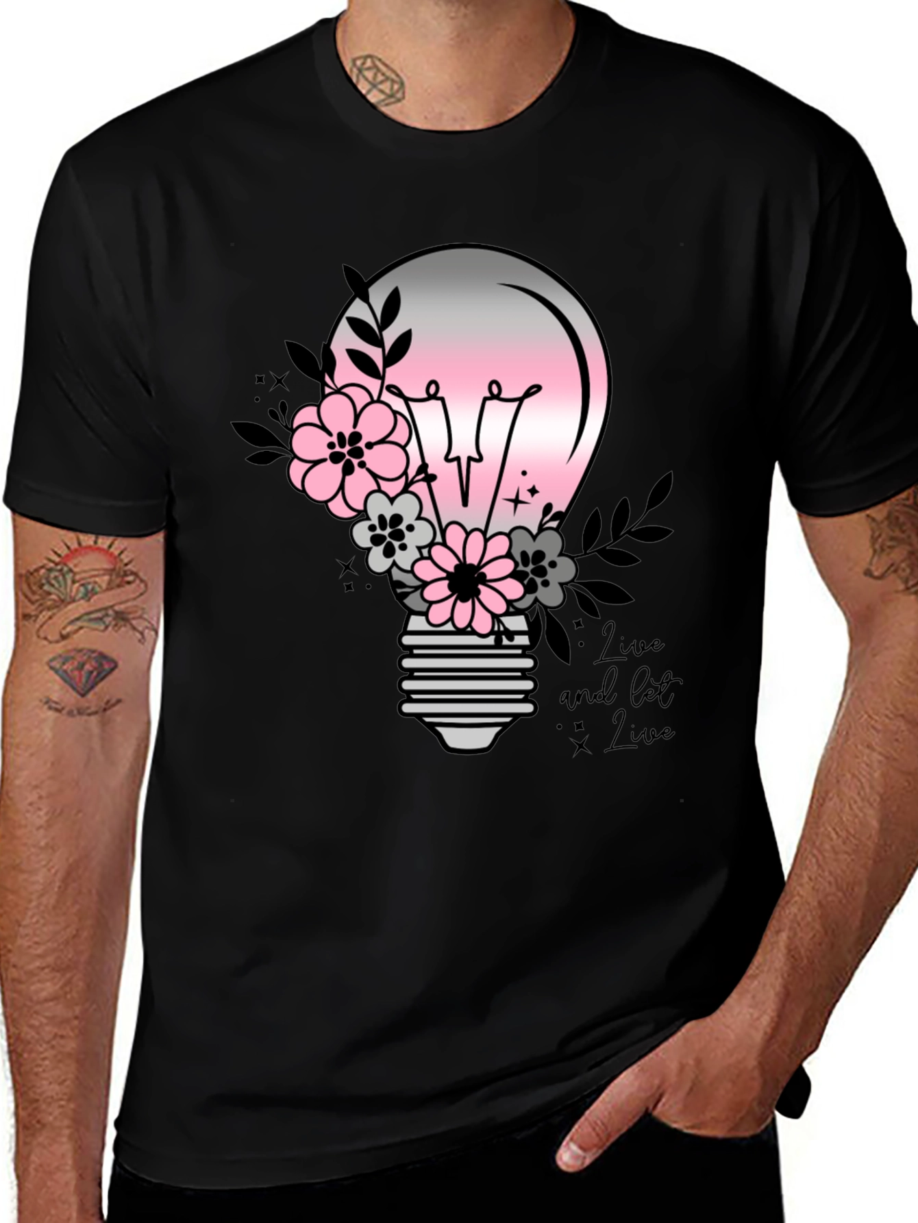 Variant 9 of Floral Light Bulb Graphic Tee