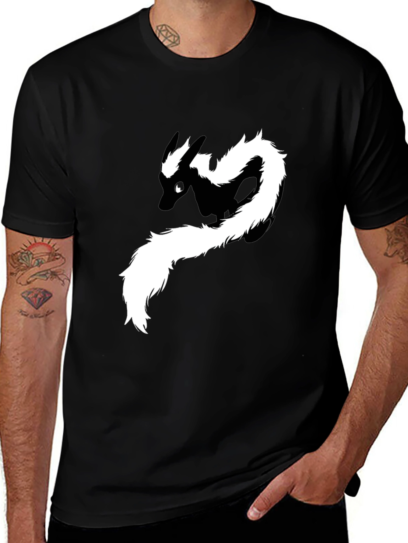Variant 26 of Skunk Graphic Tee - Black Cotton T-Shirt