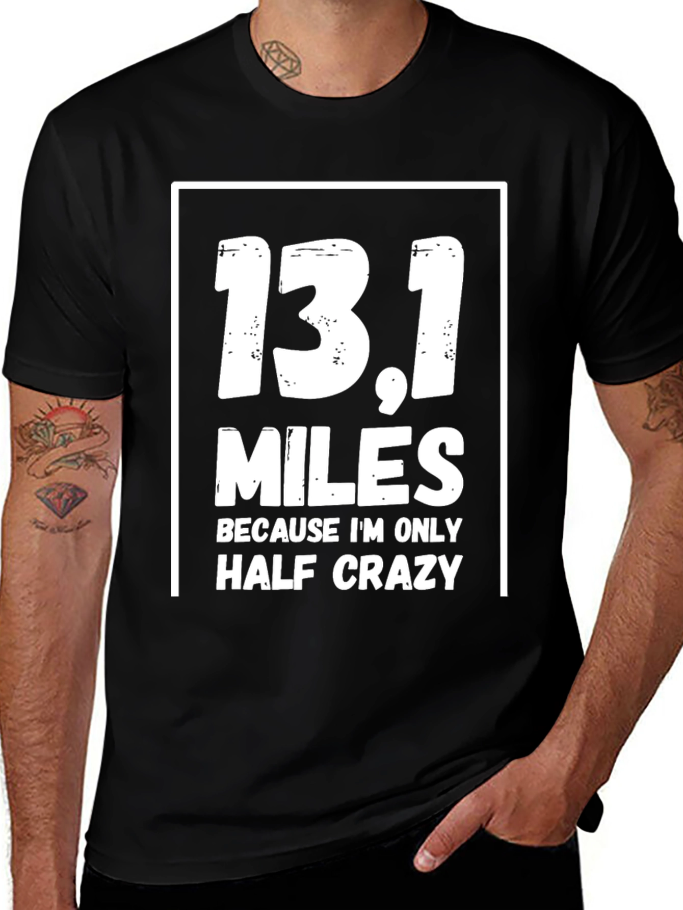 Variant 2 of 13.1 Miles Half Crazy Black T-Shirt