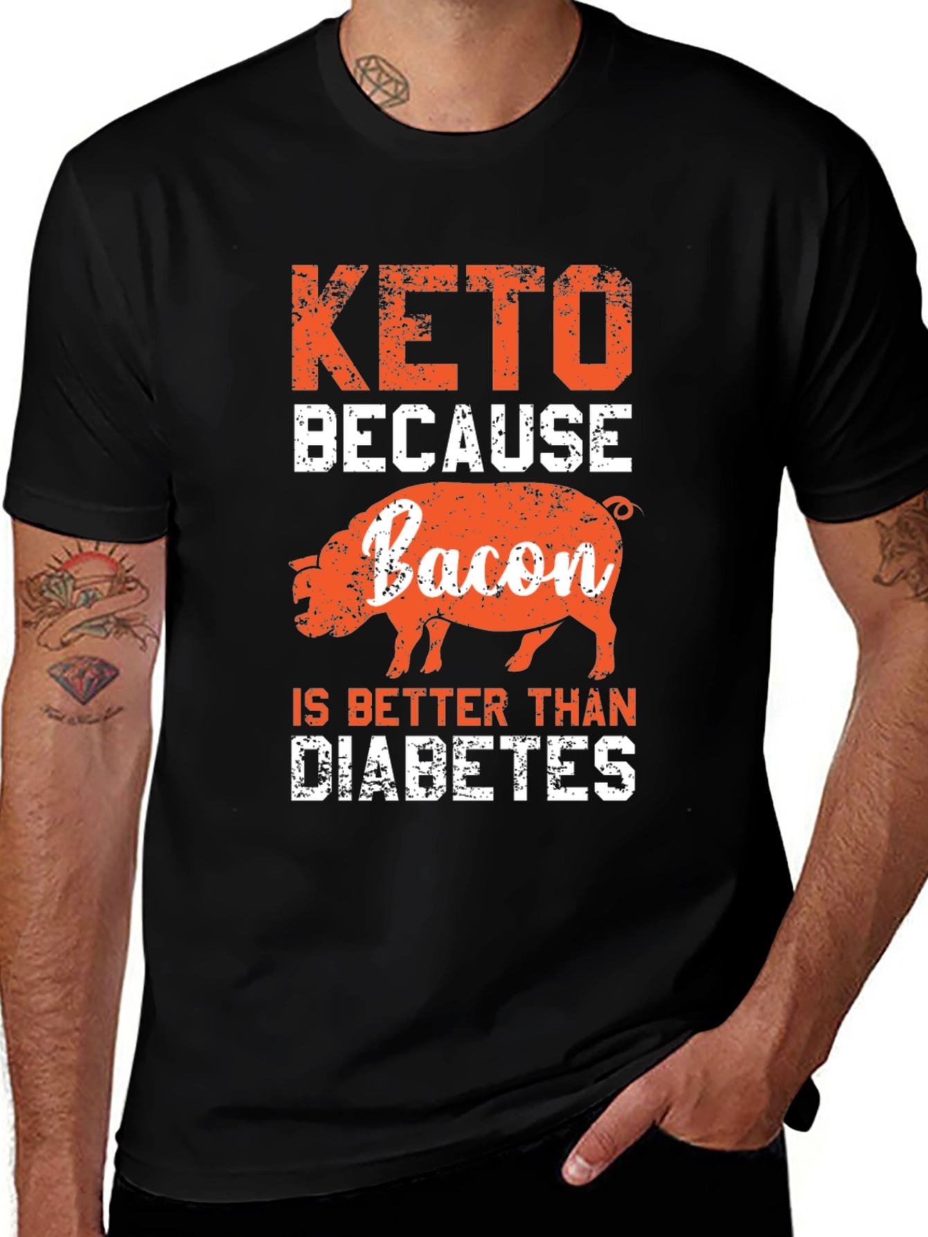 Variant 23 of Keto Bacon T-Shirt - Better Than Diabetes Tee