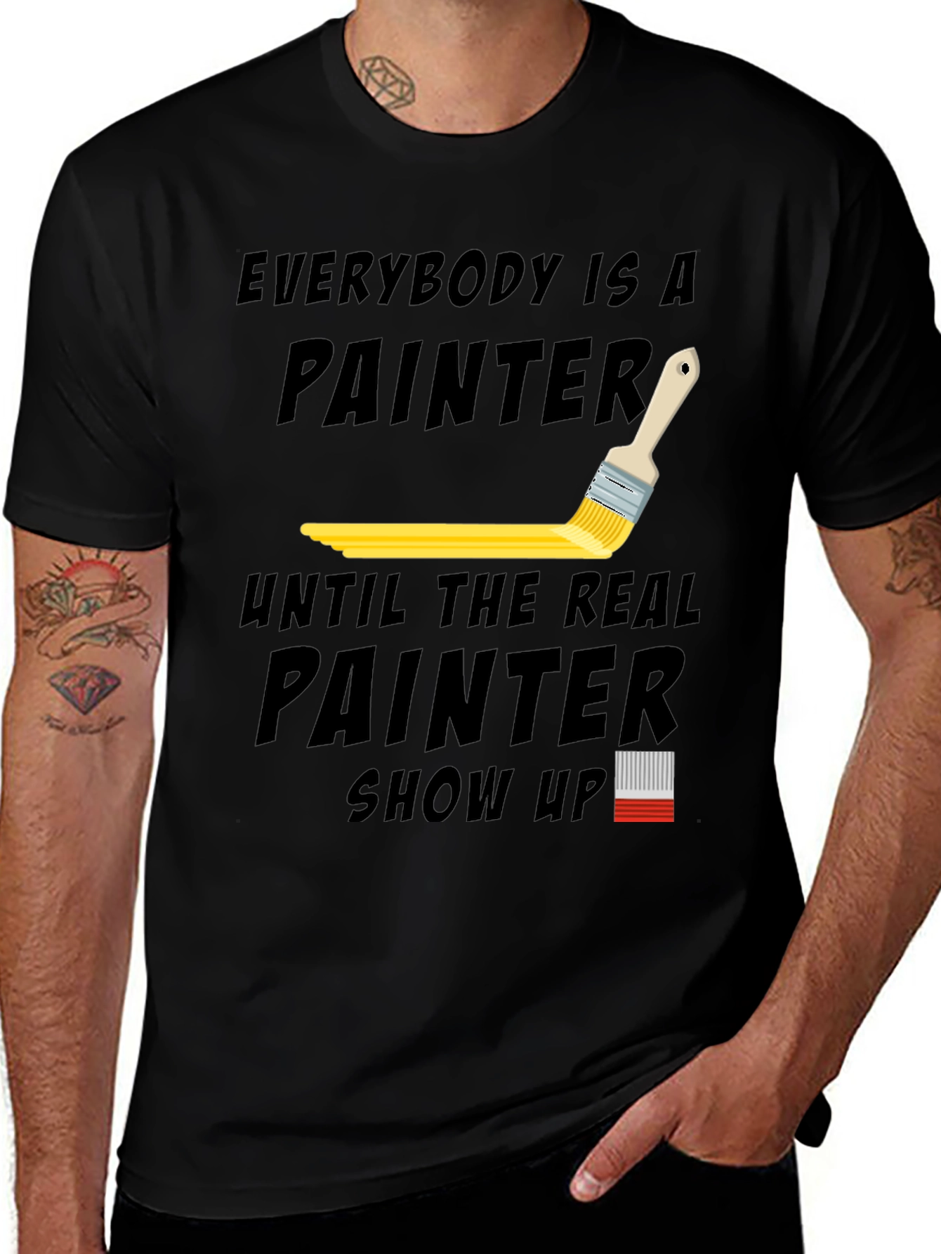 Black Everybody is a Painter Graphic T-Shirt main image