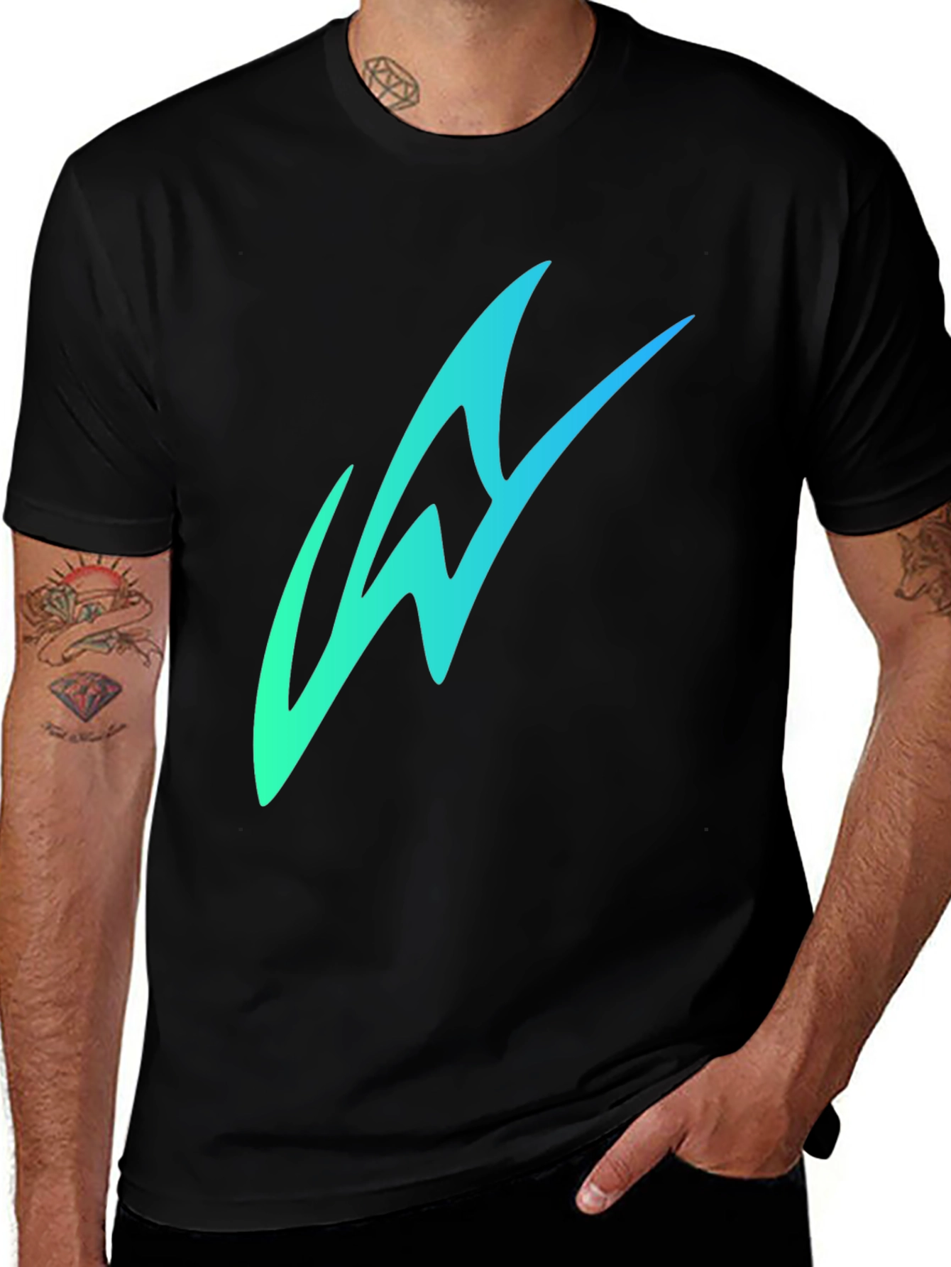 Variant 14 of Abstract Graphic Print Black T-Shirt