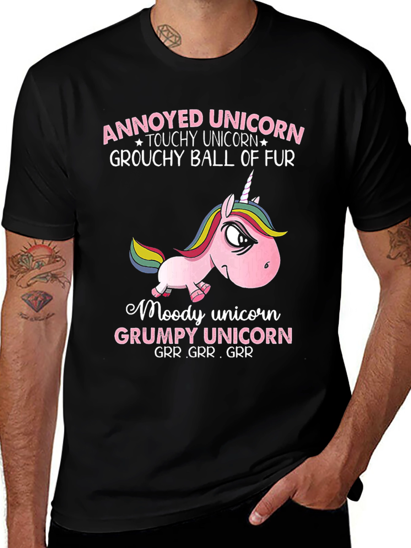 Variant 12 of Annoyed Unicorn Grumpy Graphic Tee