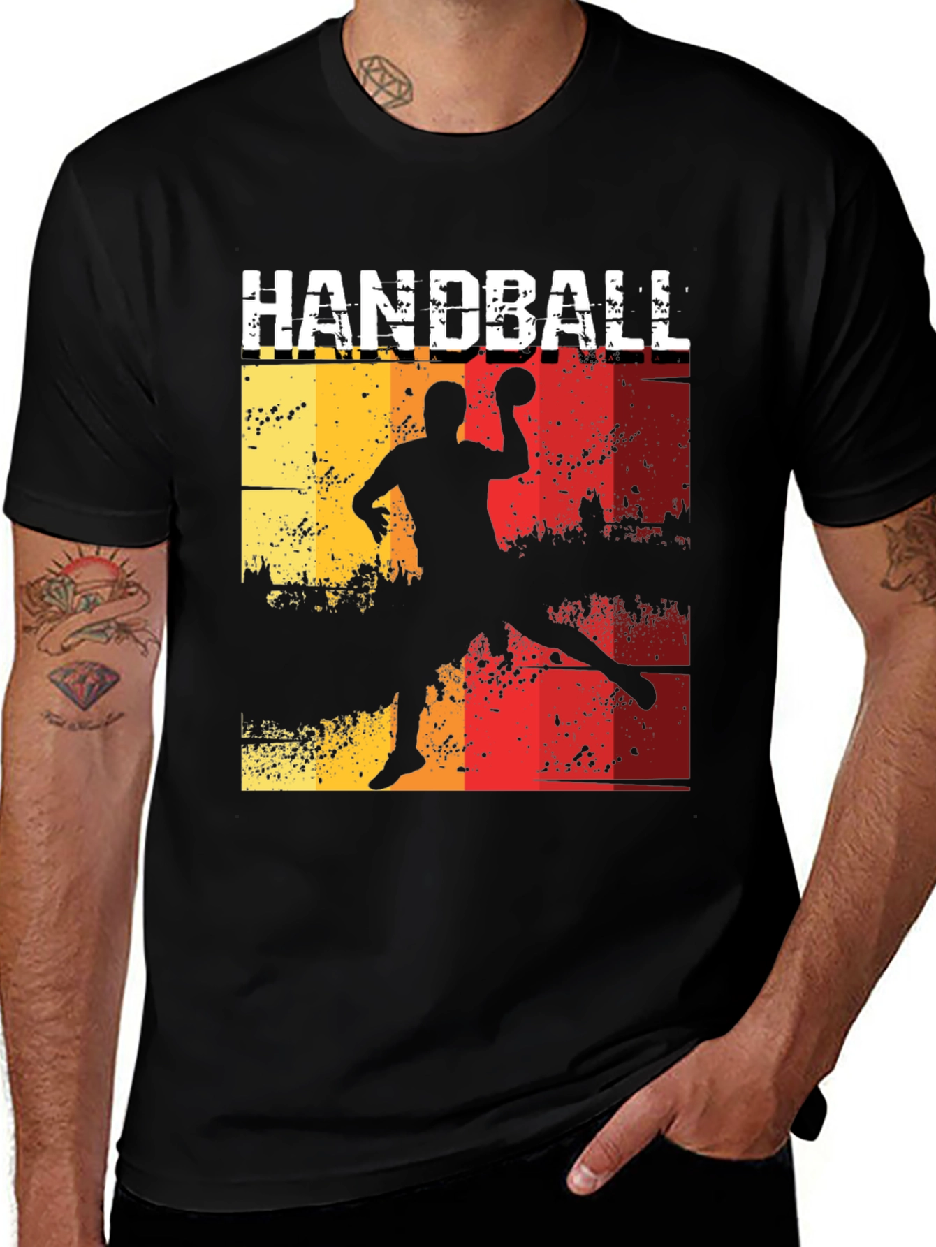 Variant 15 of Handball Player Graphic Tee - Retro Style T-Shirt