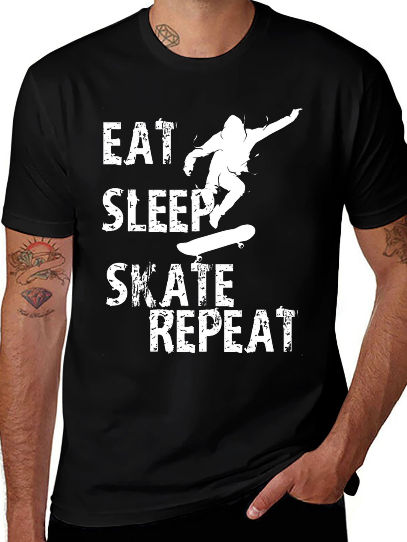 Variant 22 of Eat Sleep Skate Repeat T-Shirt - Black
