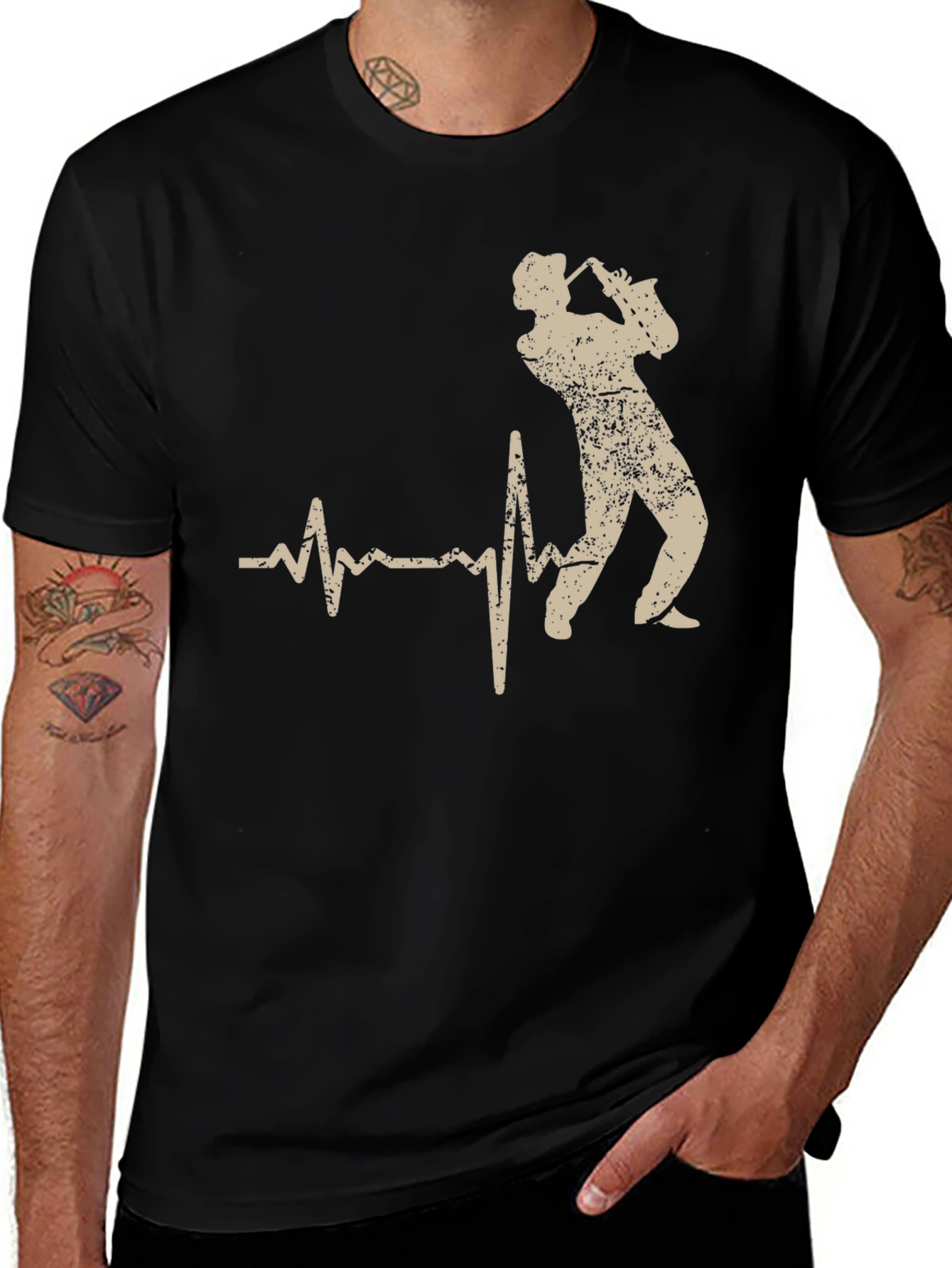 Variant 26 of Jazz Musician Heartbeat T-Shirt