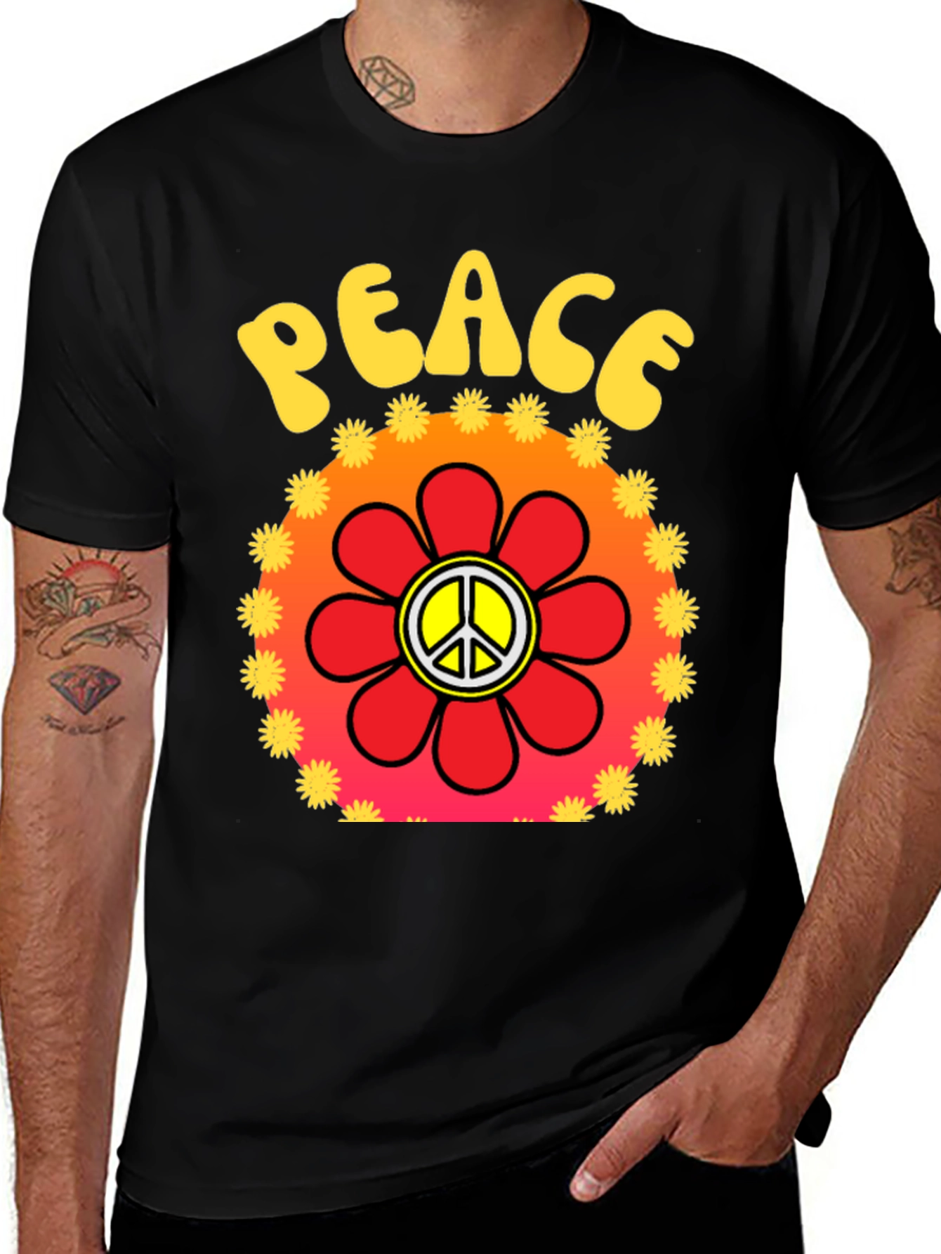 Variant 26 of Peace Sign Flower Graphic T-Shirt