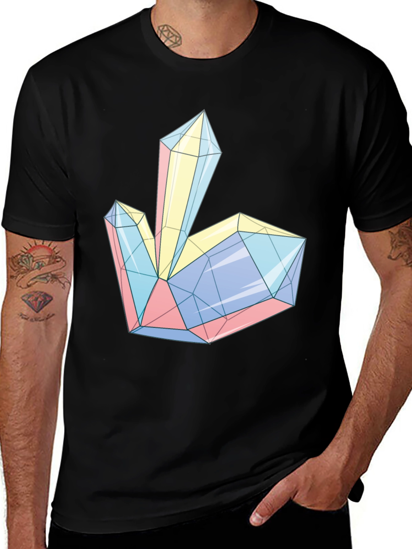 Variant 29 of Geometric Crystal Print Tee - Modern Style