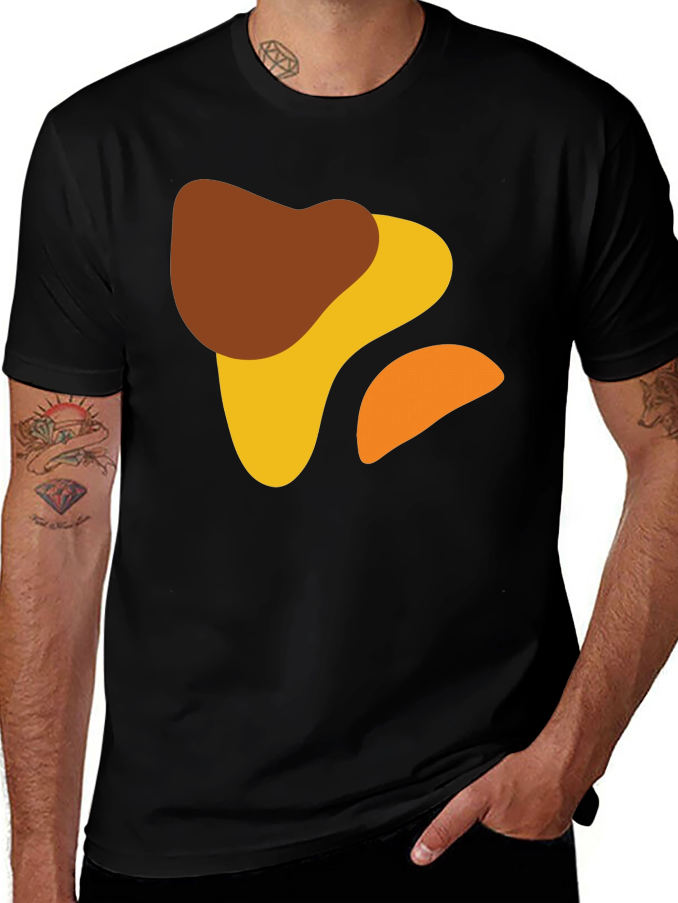 Variant 13 of Abstract Shapes Black T-Shirt - Modern Art Design
