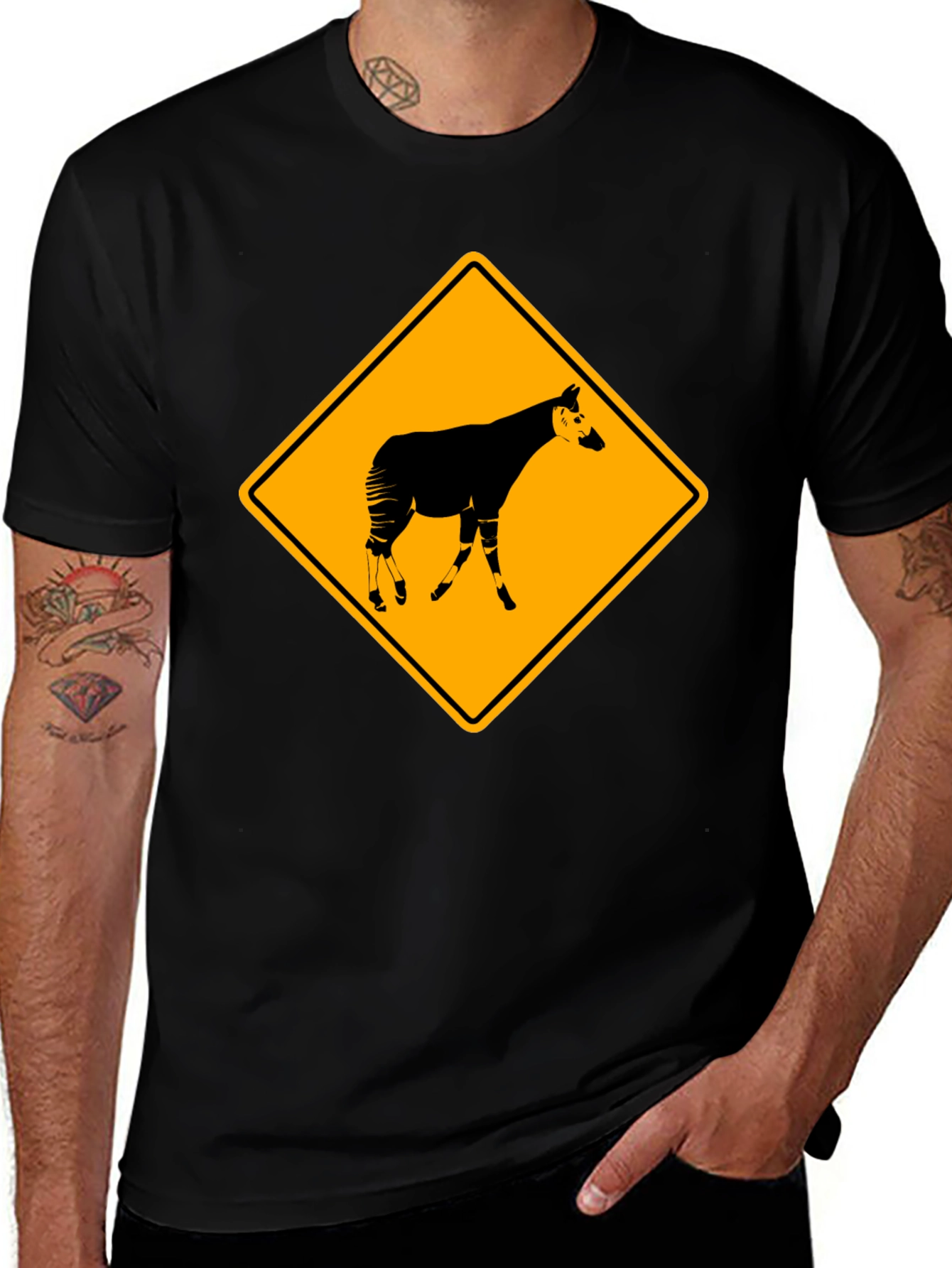 Okapi Crossing T-Shirt - Novelty Wildlife Tee
