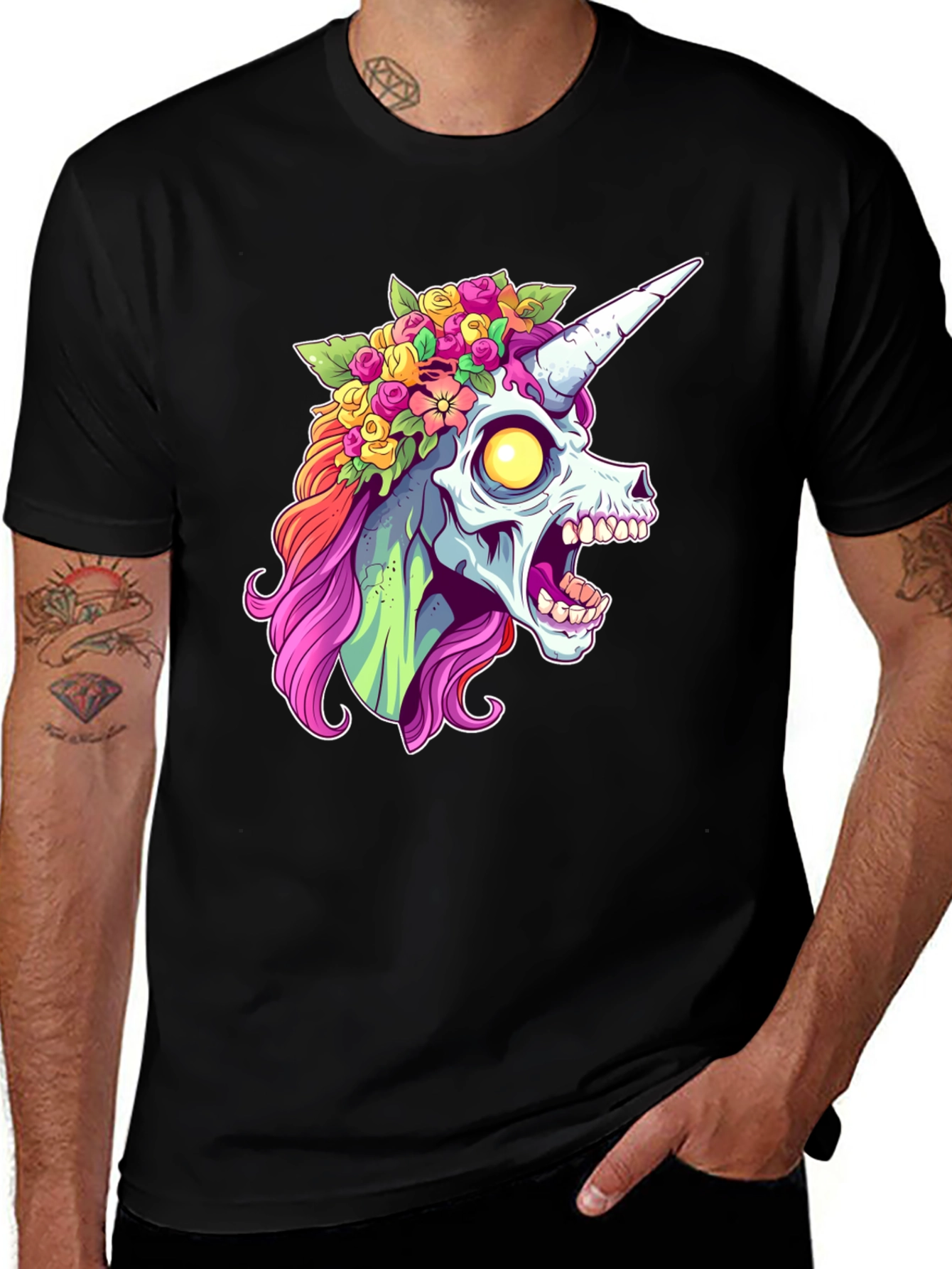 Variant 8 of Zombie Unicorn T-Shirt - Black