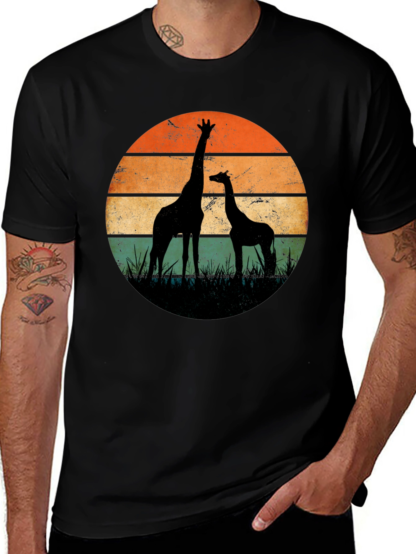 Variant 8 of Giraffe Sunset Graphic Tee