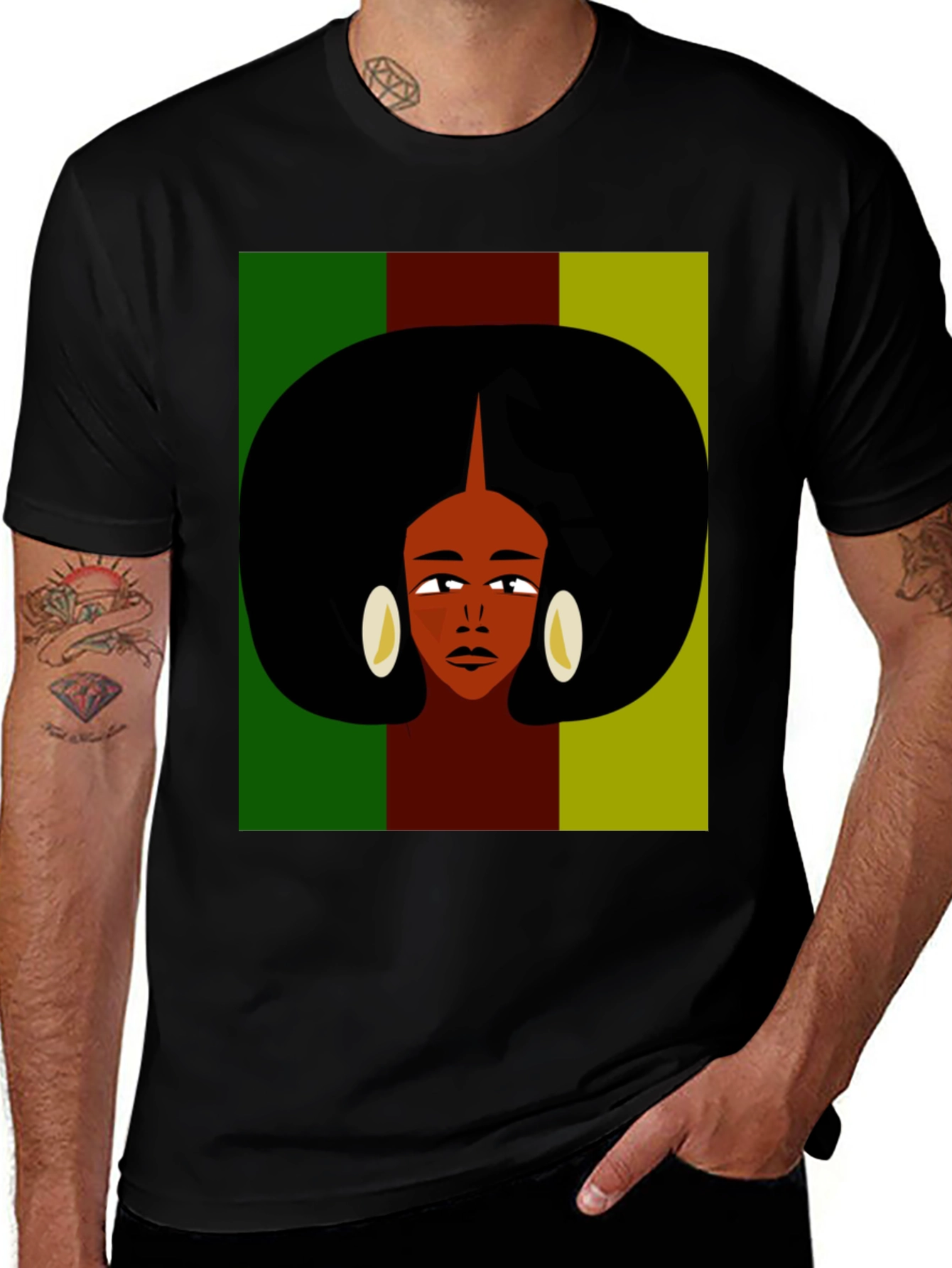 Variant 29 of Afro Woman Graphic Tee - Black Unisex T-Shirt