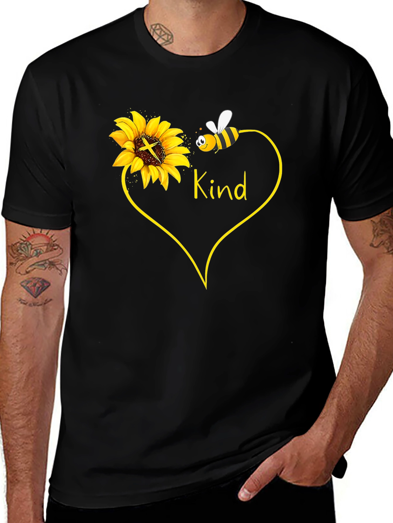 Variant 18 of Kind Sunflower & Bee Graphic T-Shirt